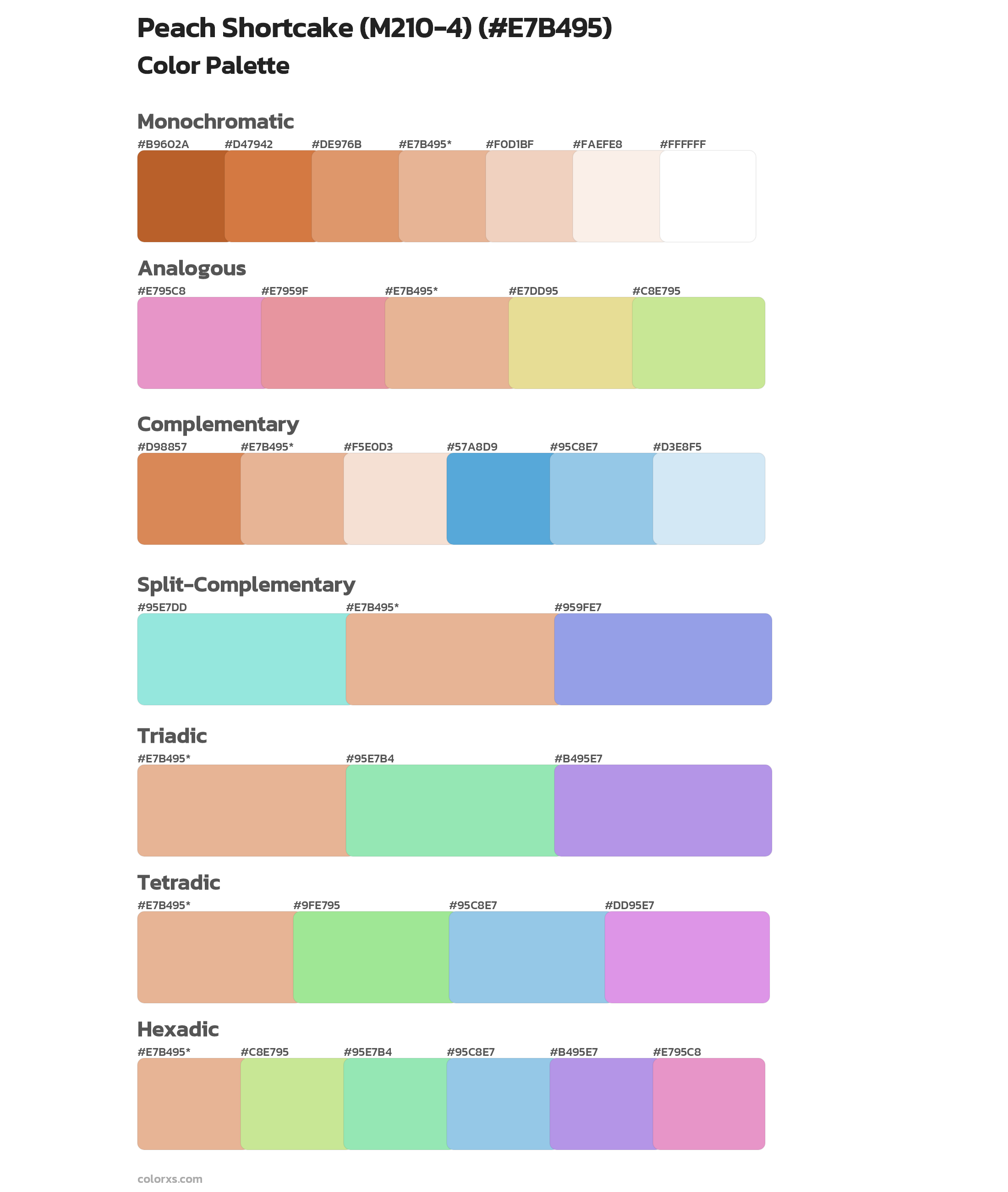 Peach Shortcake (M210-4) Color Scheme Palettes