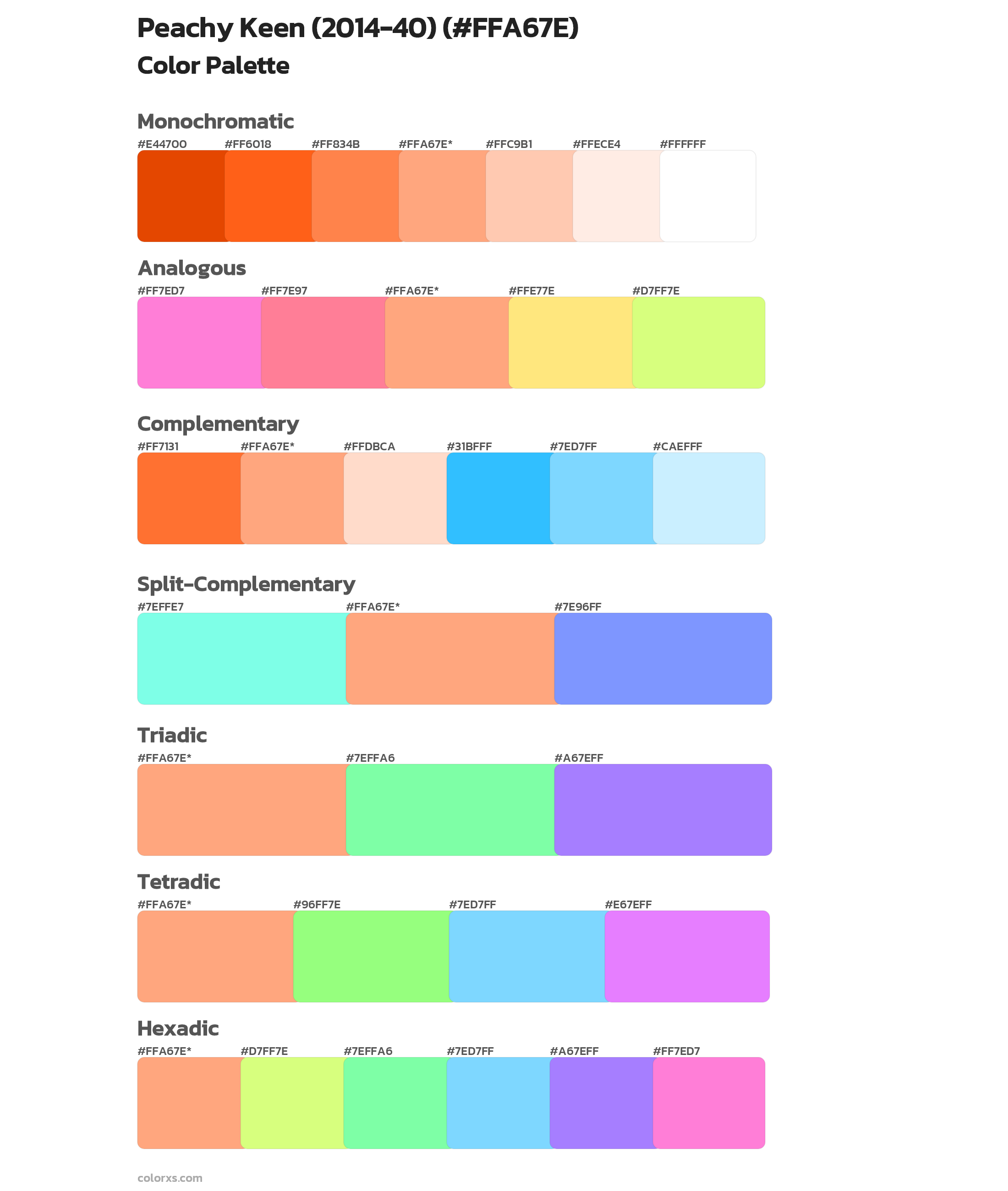 Peachy Keen (2014-40) Color Scheme Palettes