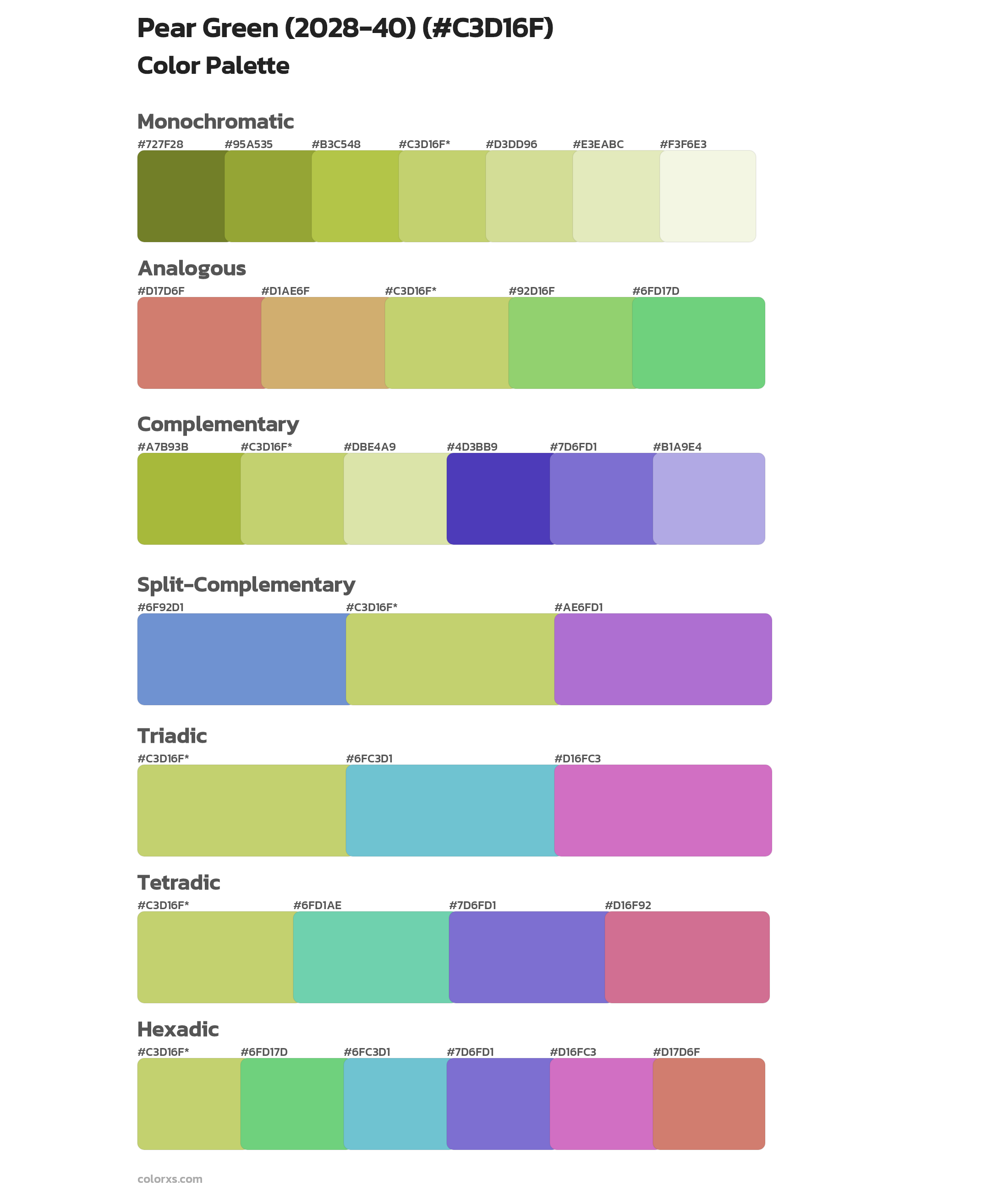Pear Green (2028-40) Color Scheme Palettes