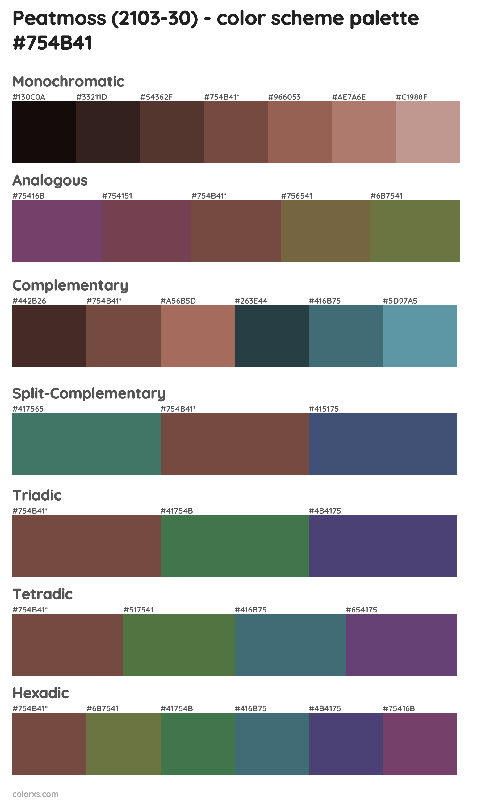 Peatmoss (2103-30) Color Scheme Palettes