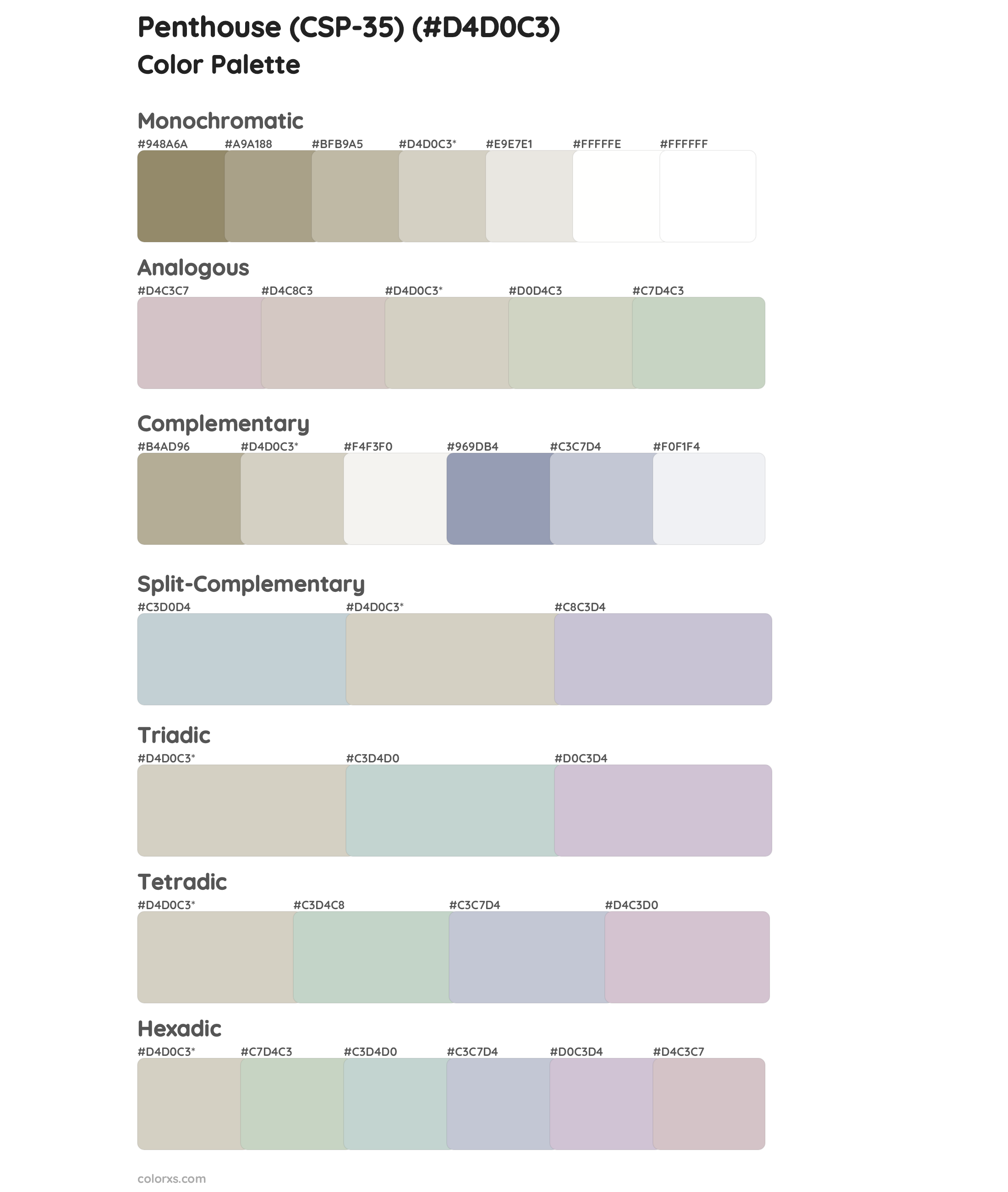 Penthouse (CSP-35) Color Scheme Palettes