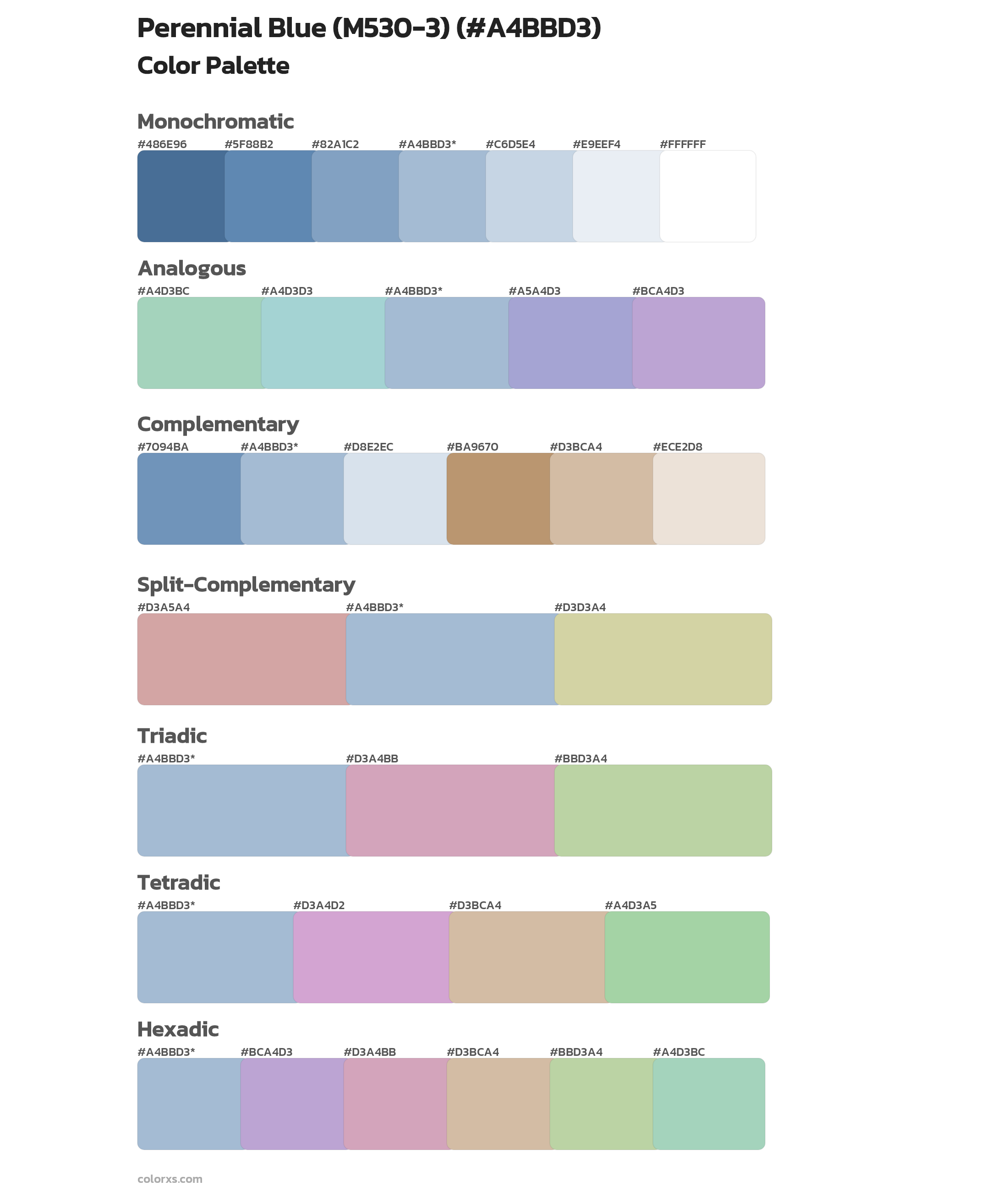Perennial Blue (M530-3) Color Scheme Palettes