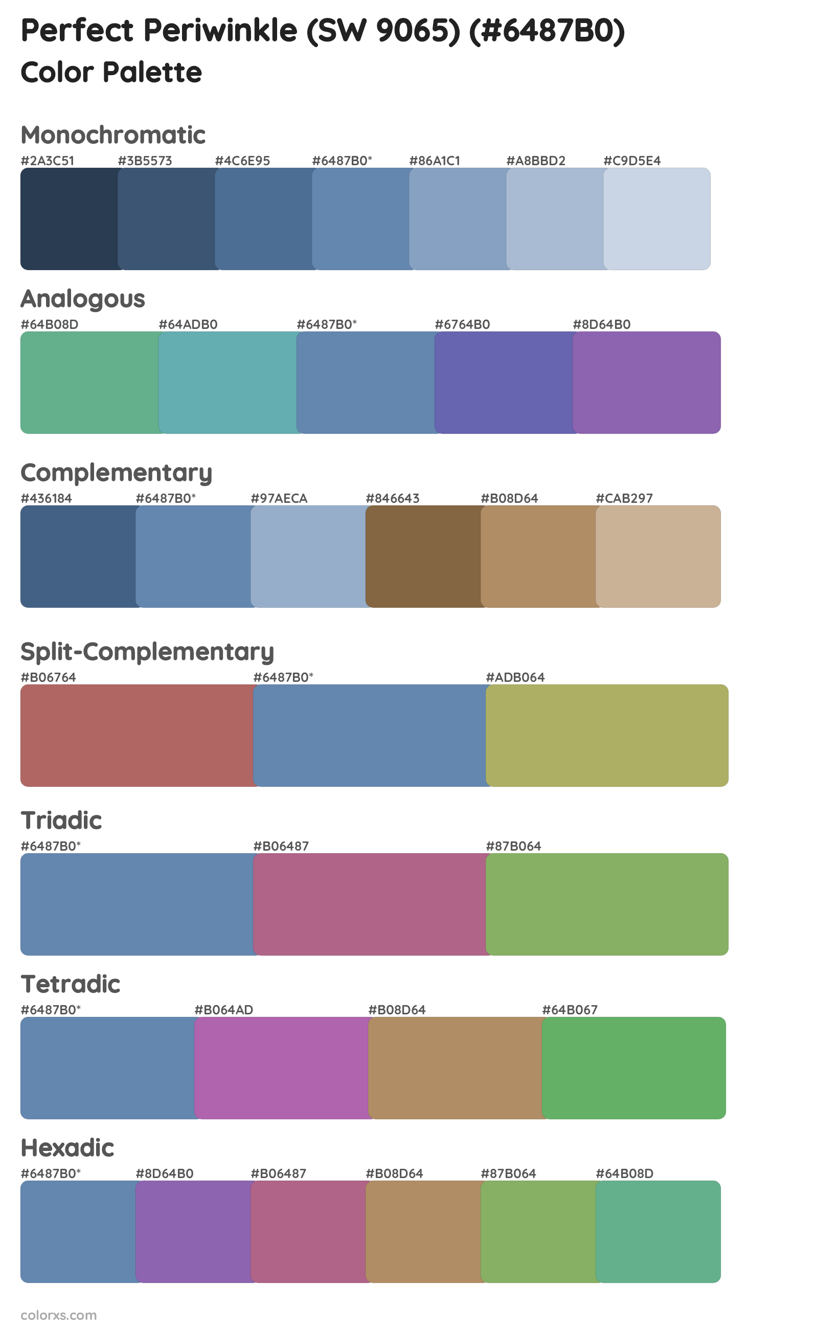 Perfect Periwinkle (SW 9065) Color Scheme Palettes