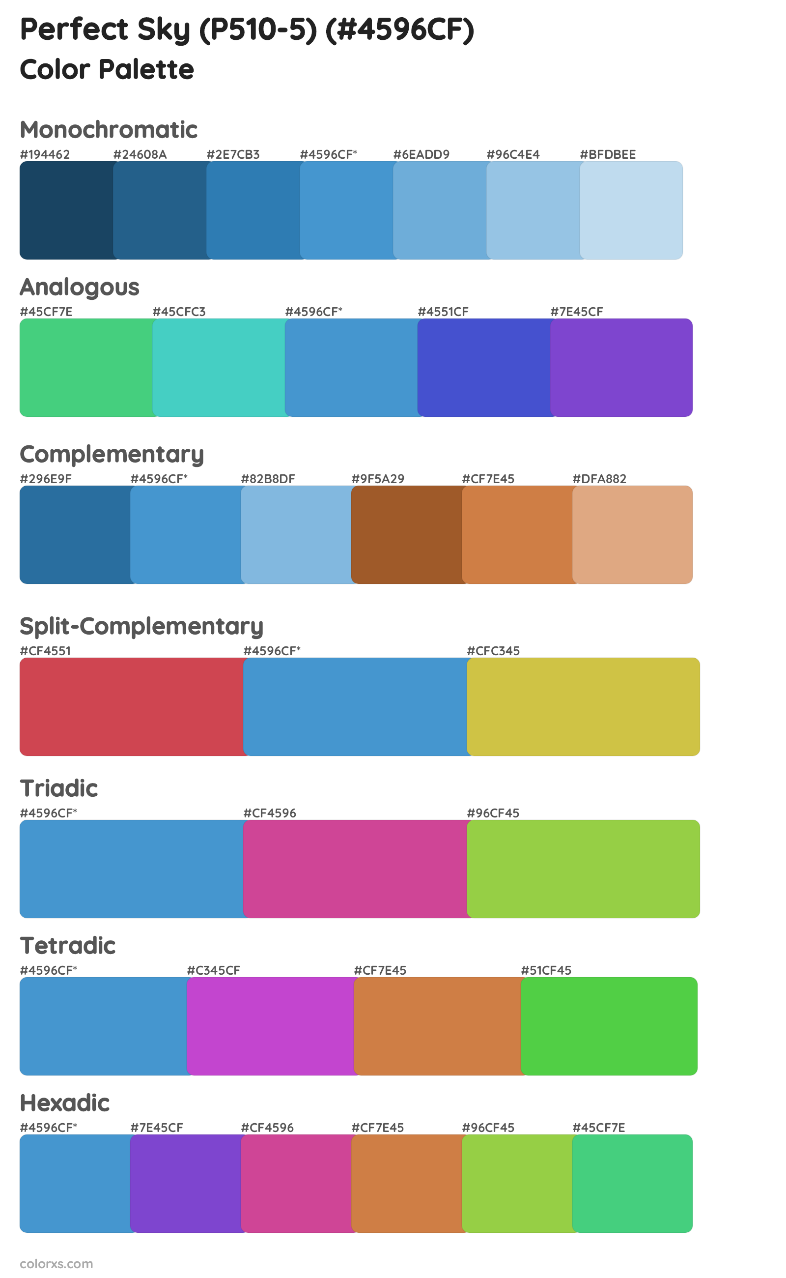 Perfect Sky (P510-5) Color Scheme Palettes