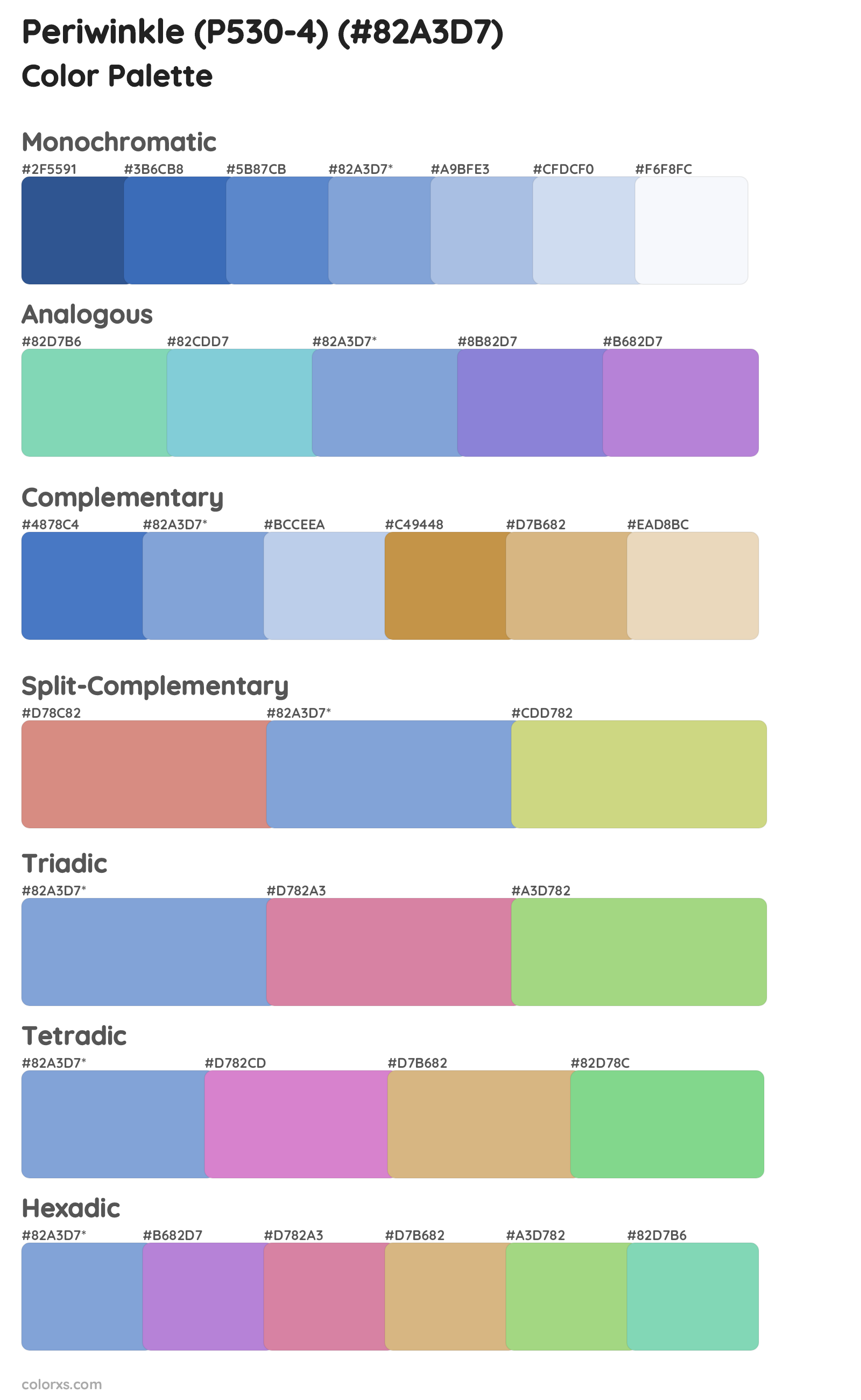 Periwinkle (P530-4) Color Scheme Palettes
