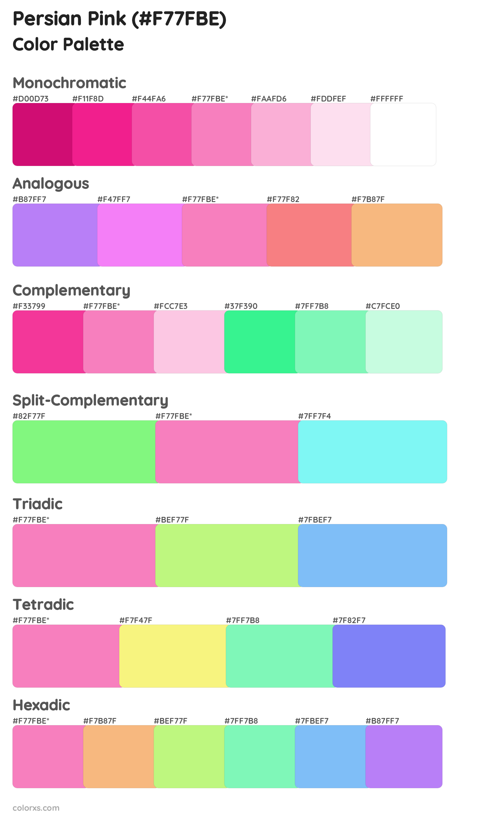 Persian Pink Color Scheme Palettes