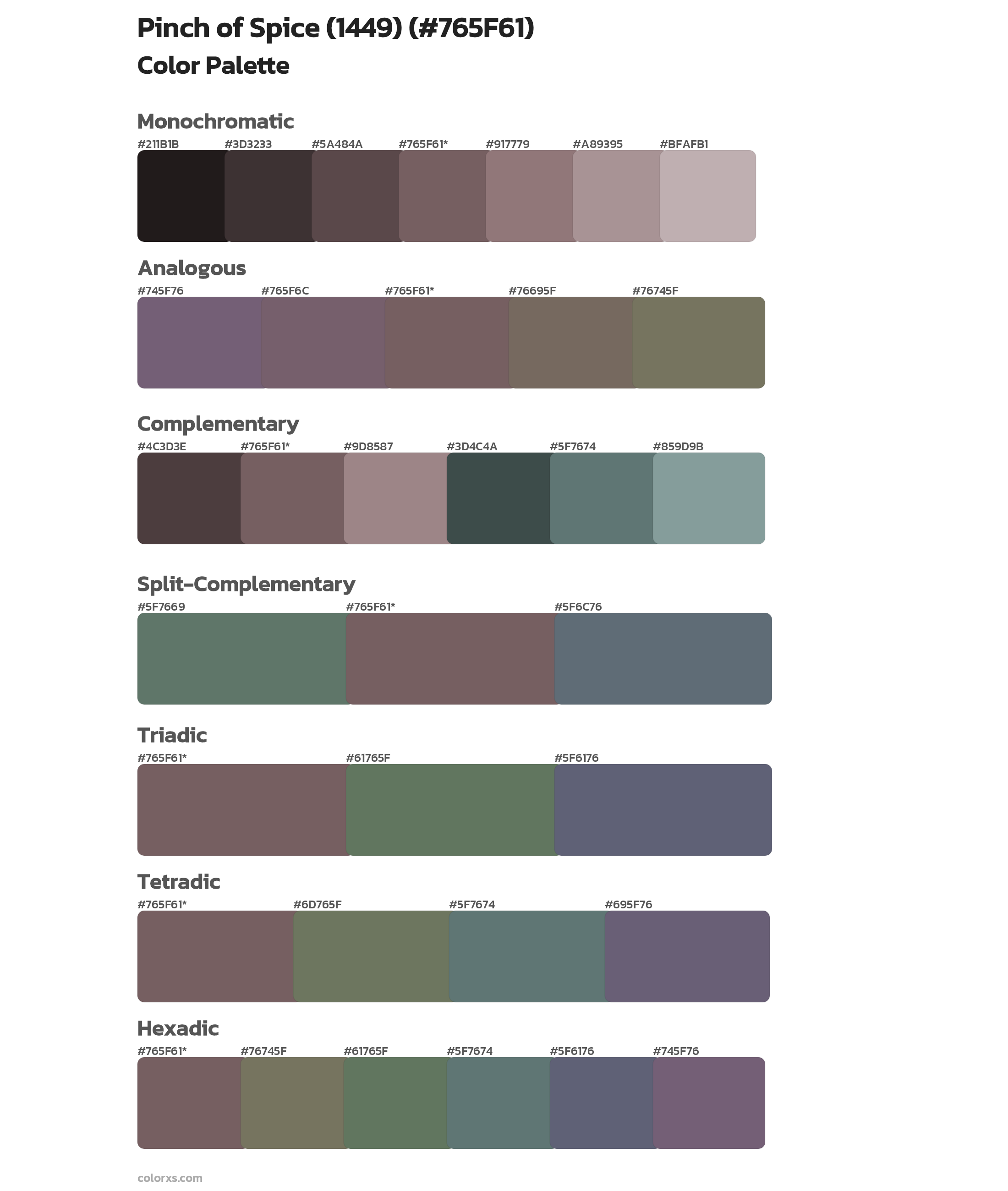 Pinch of Spice (1449) Color Scheme Palettes