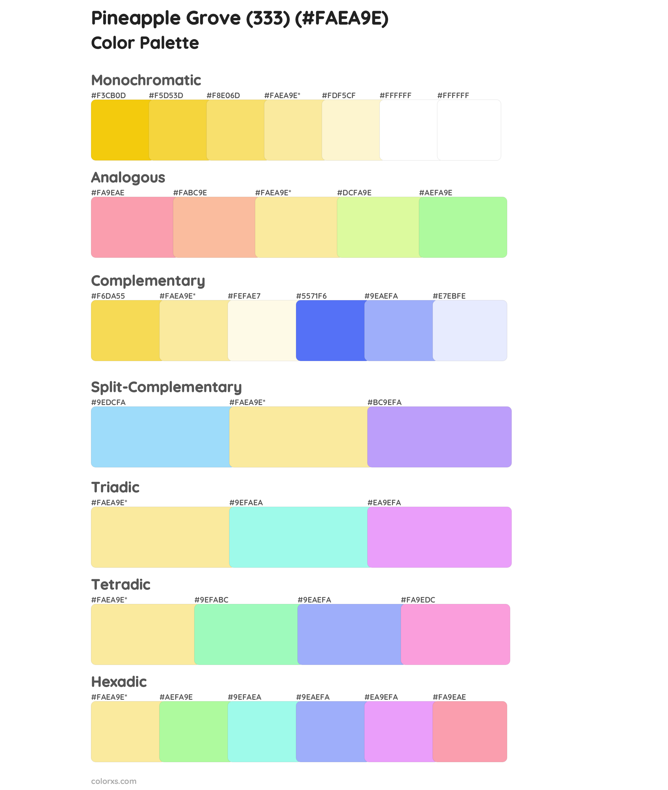 Pineapple Grove (333) Color Scheme Palettes