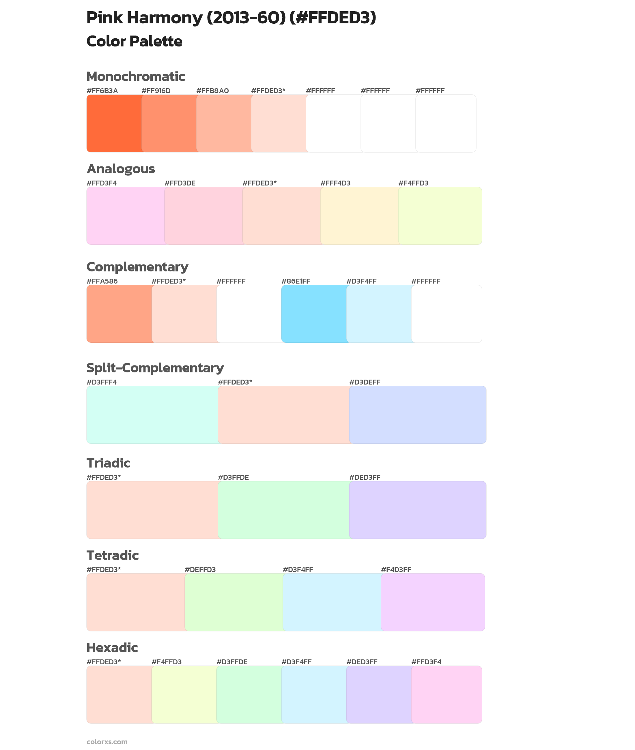 Pink Harmony (2013-60) Color Scheme Palettes