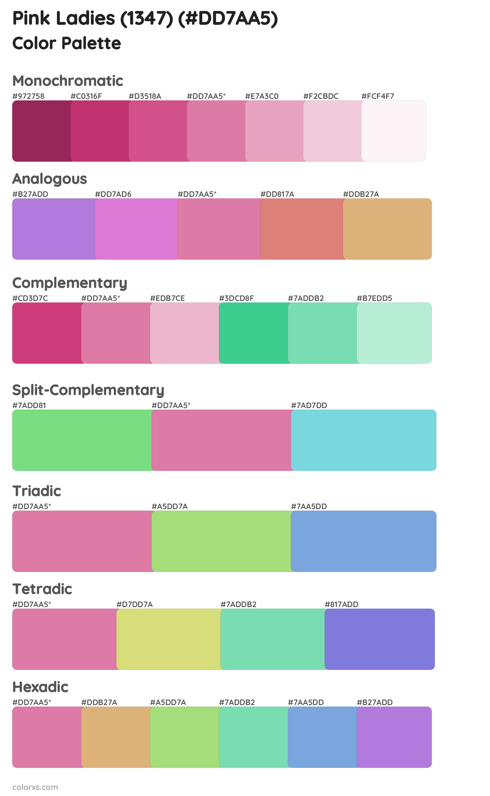 Pink Ladies (1347) Color Scheme Palettes