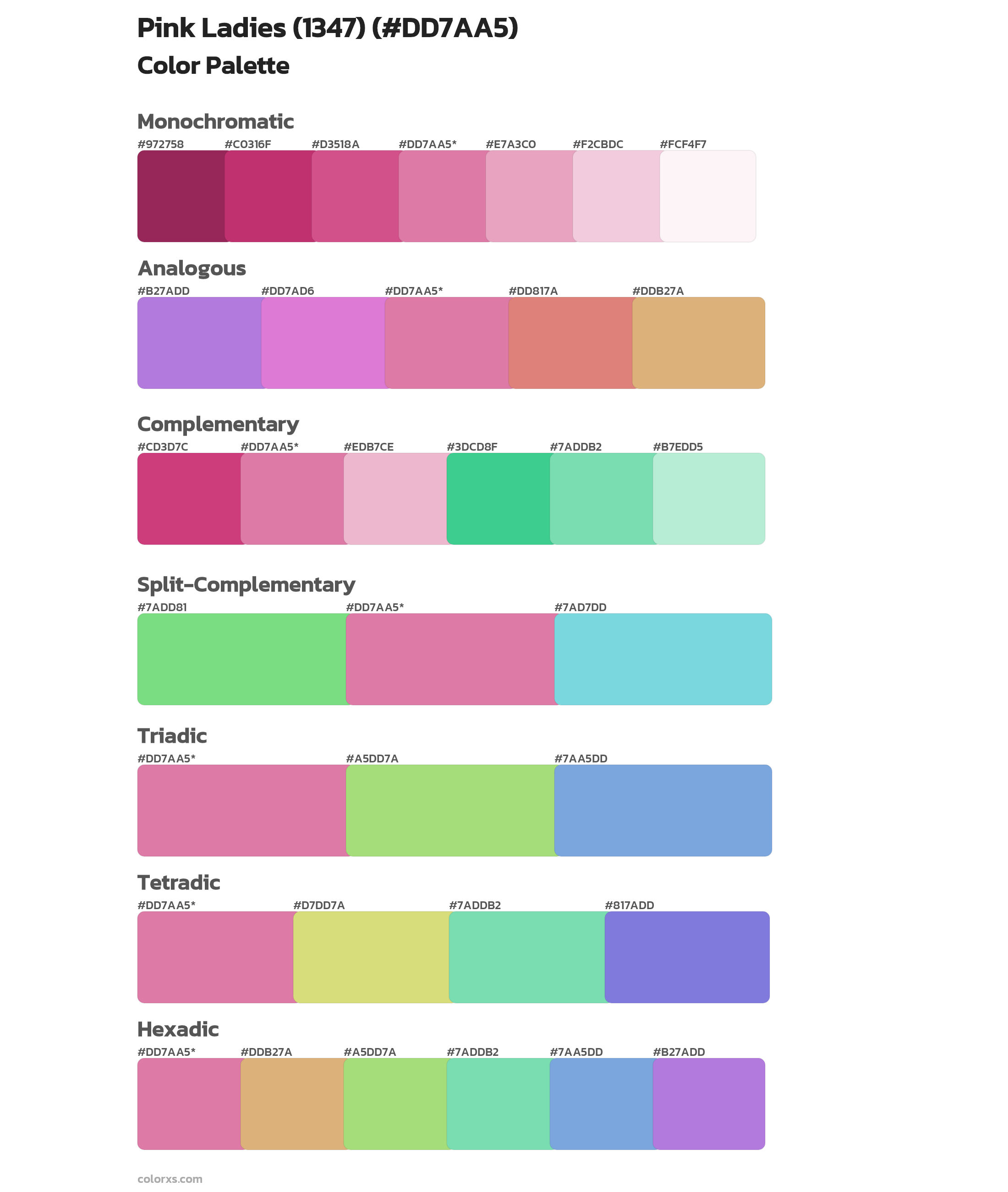 Pink Ladies (1347) Color Scheme Palettes