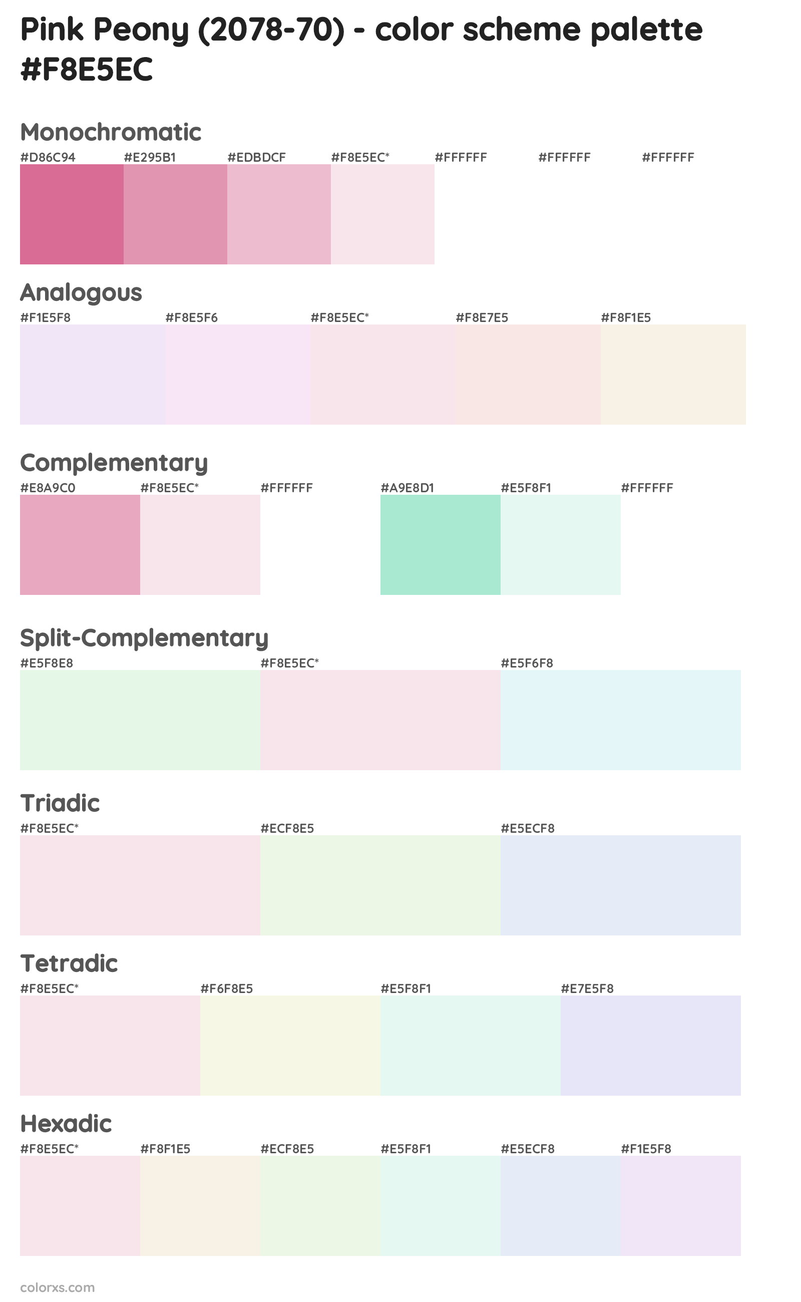 Pink Peony (2078-70) Color Scheme Palettes