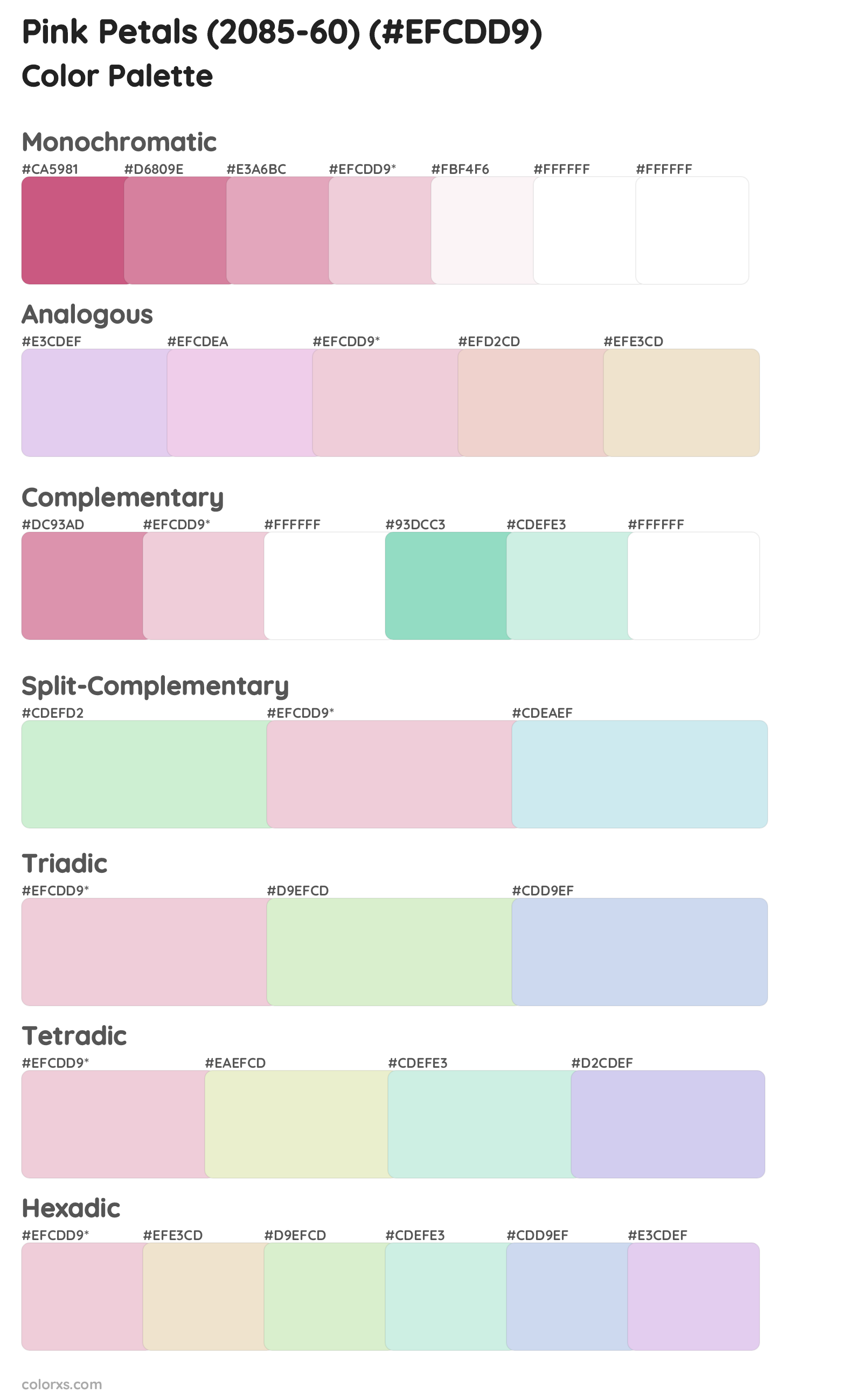 Pink Petals (2085-60) Color Scheme Palettes