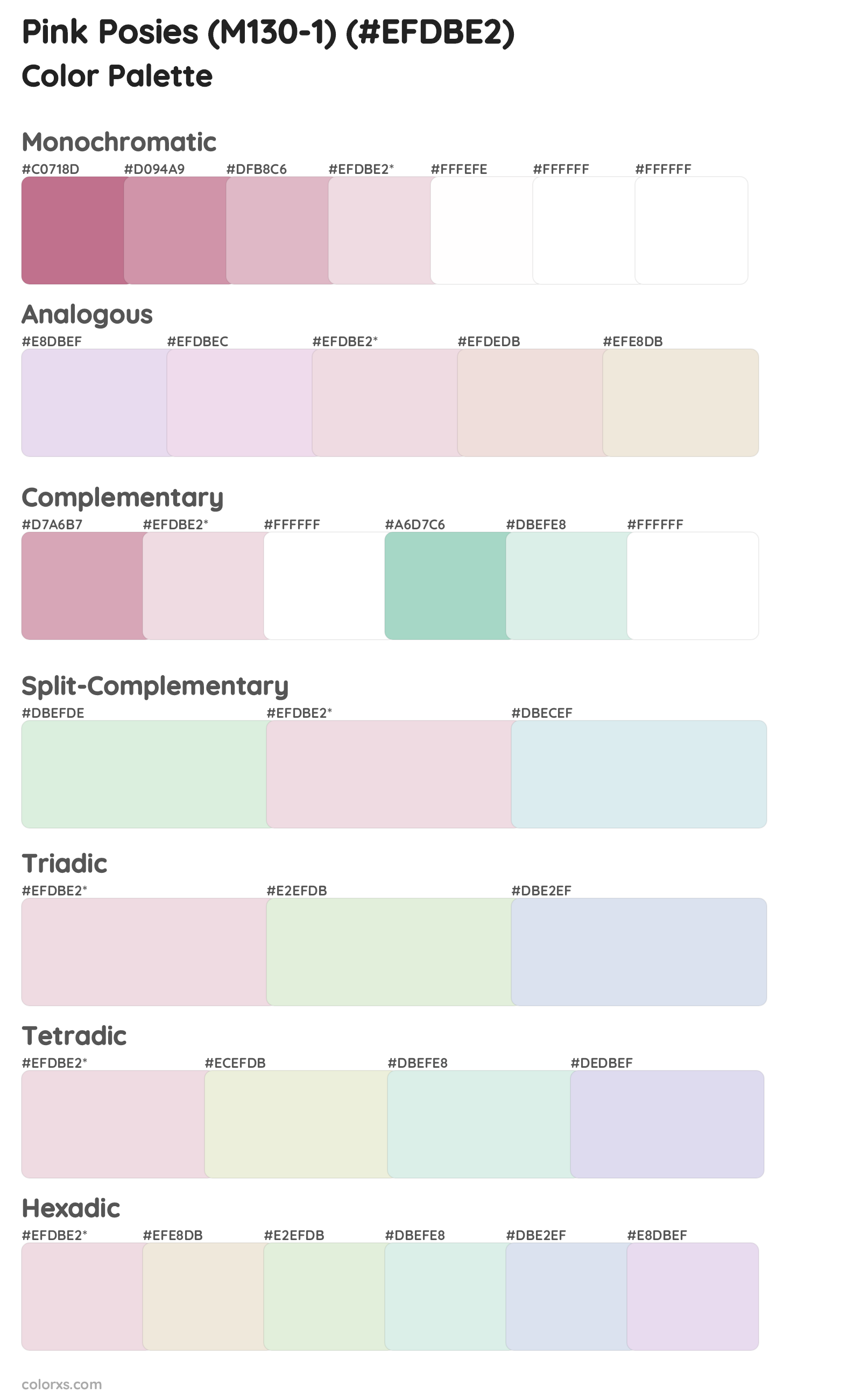 Pink Posies (M130-1) Color Scheme Palettes