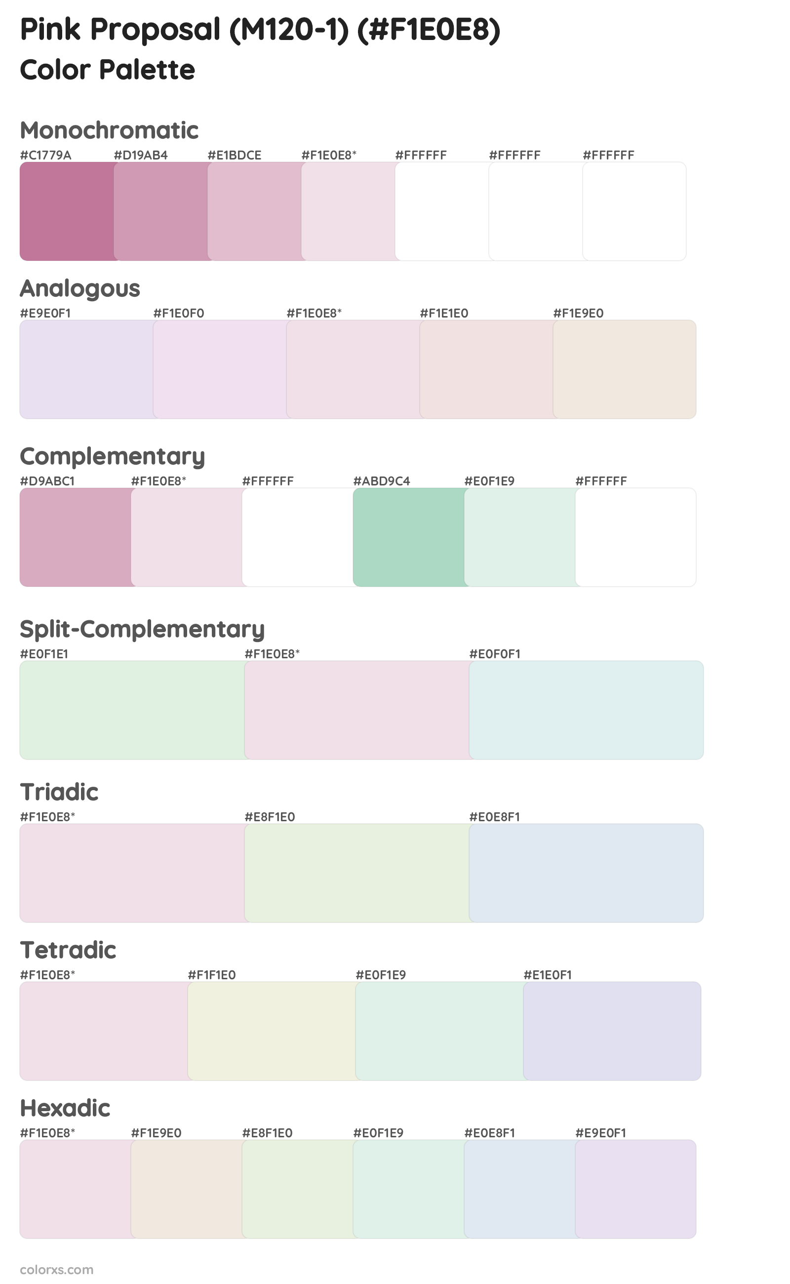 Pink Proposal (M120-1) Color Scheme Palettes