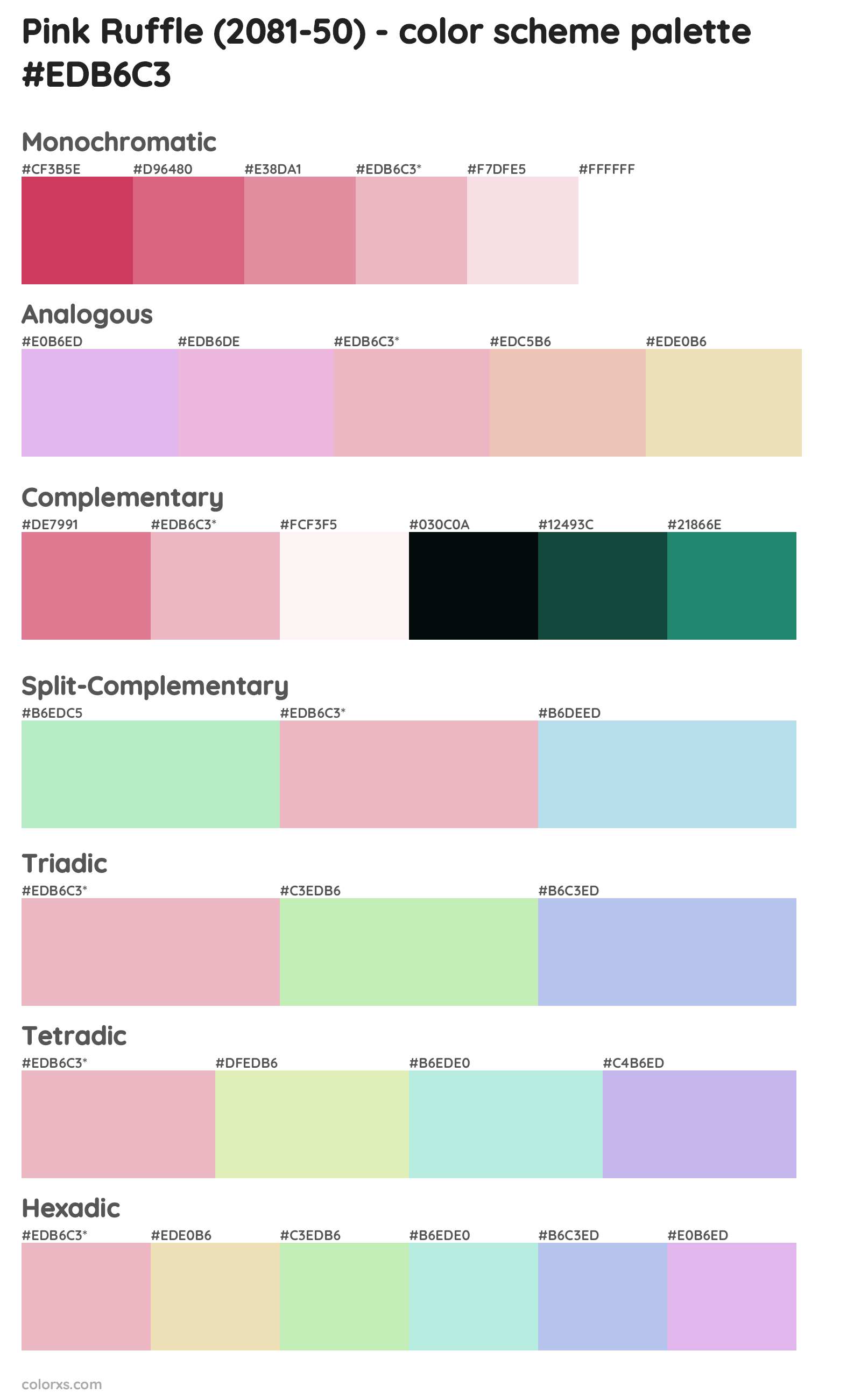 Pink Ruffle (2081-50) Color Scheme Palettes