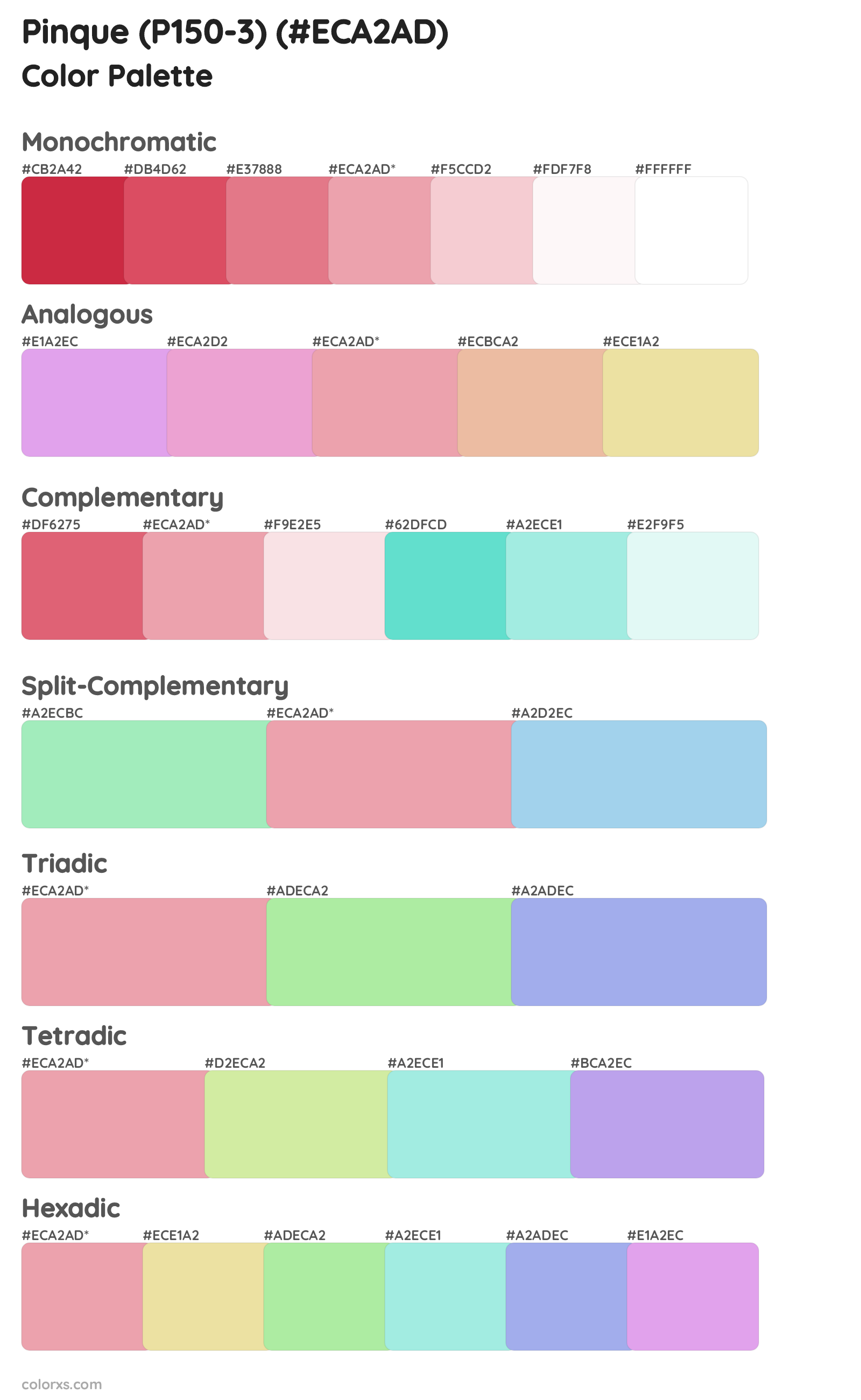 Pinque (P150-3) Color Scheme Palettes