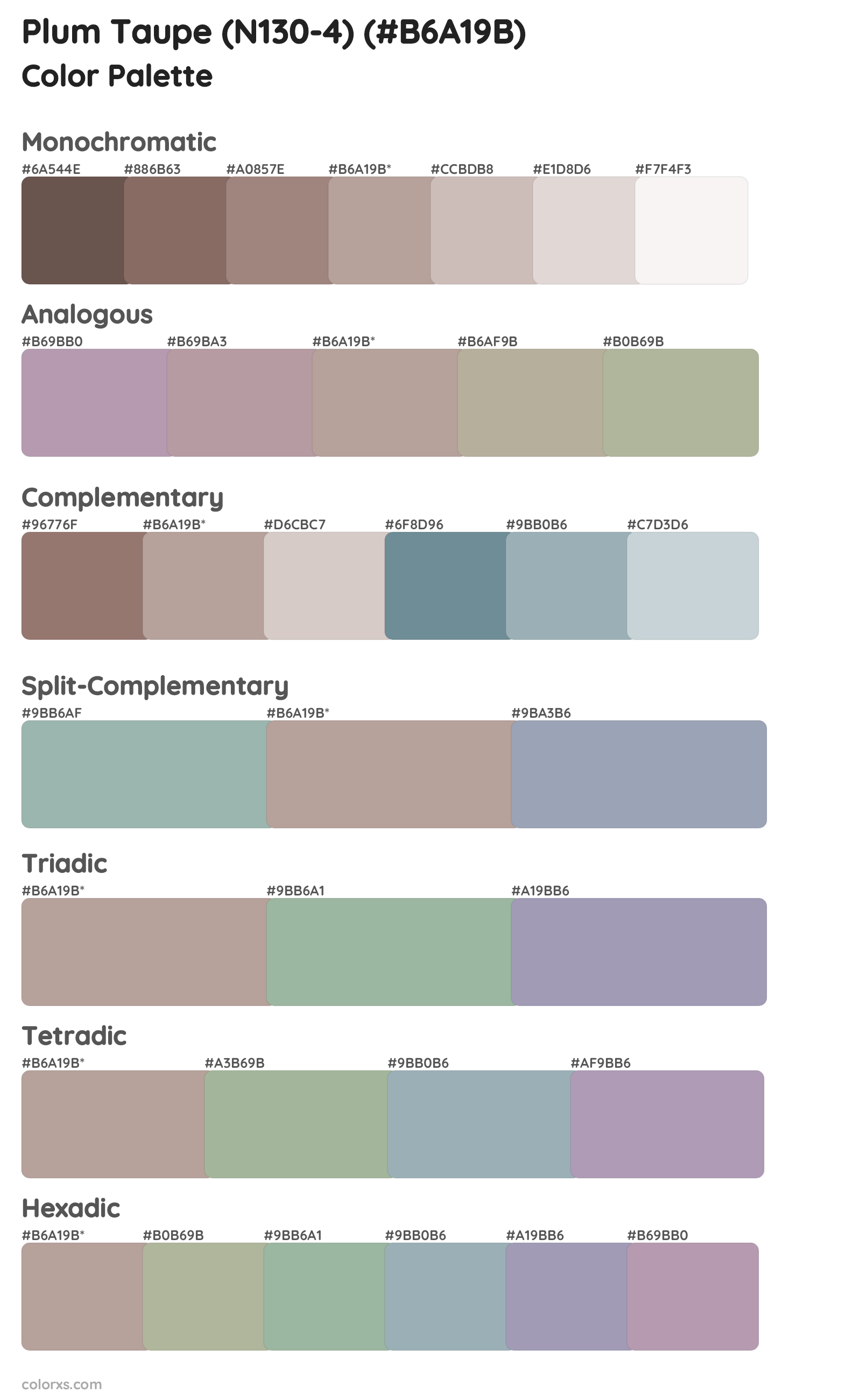 Plum Taupe (N130-4) Color Scheme Palettes