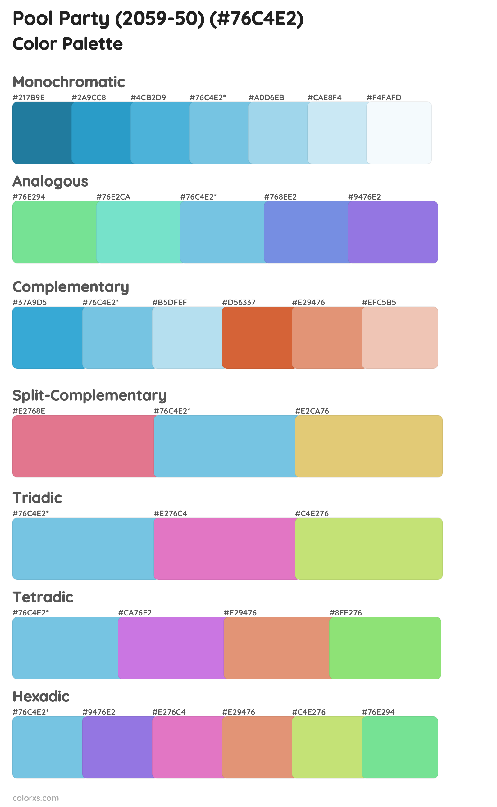 Pool Party (2059-50) Color Scheme Palettes