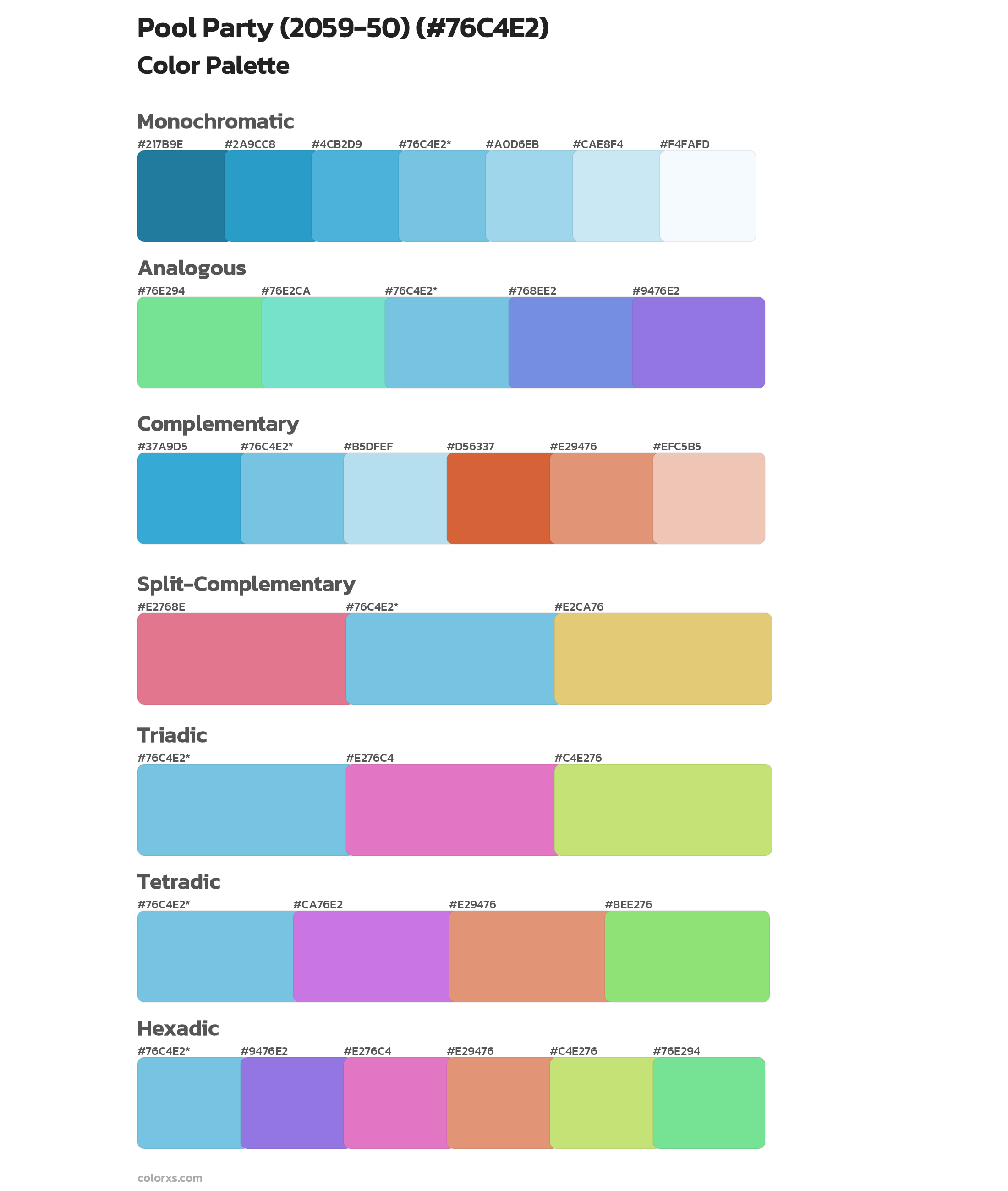 Pool Party (2059-50) Color Scheme Palettes