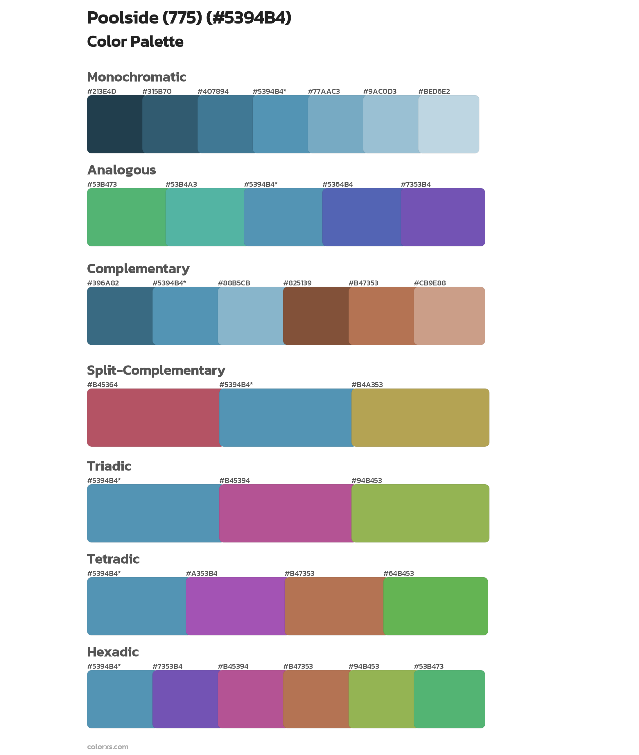 Poolside (775) Color Scheme Palettes