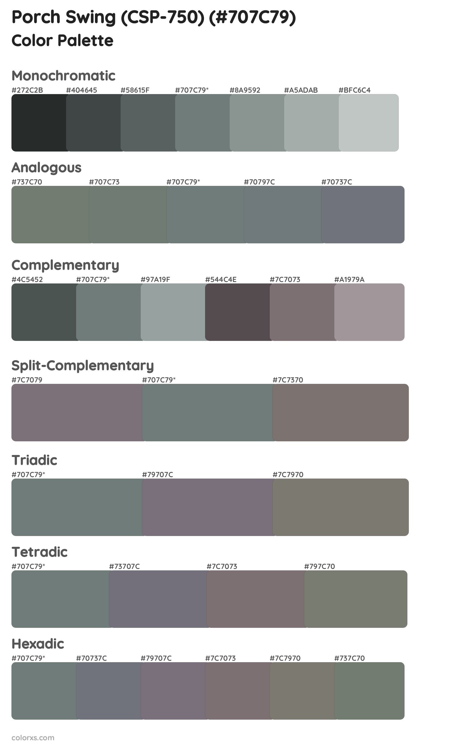 Porch Swing (CSP-750) Color Scheme Palettes