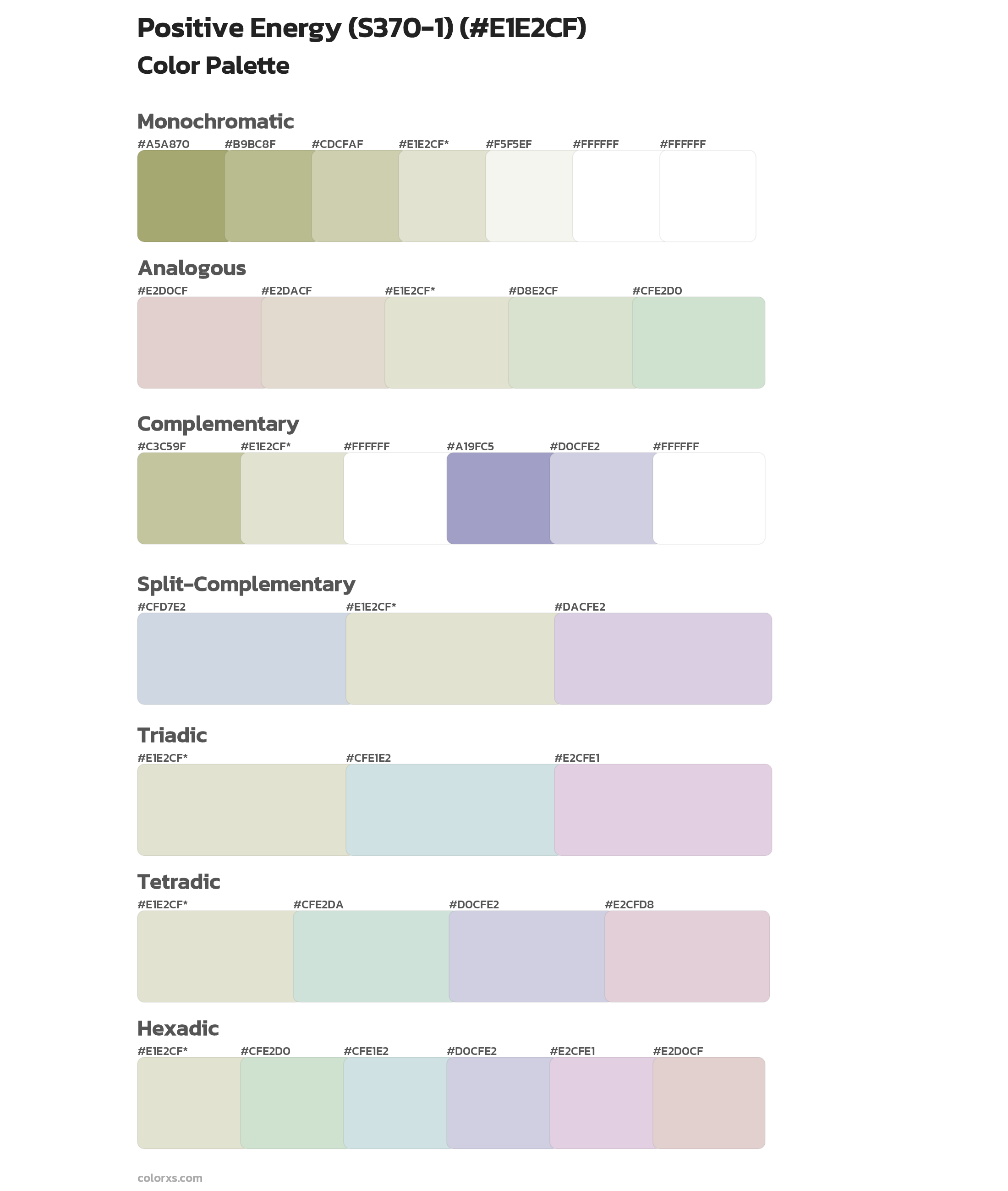 Positive Energy (S370-1) Color Scheme Palettes
