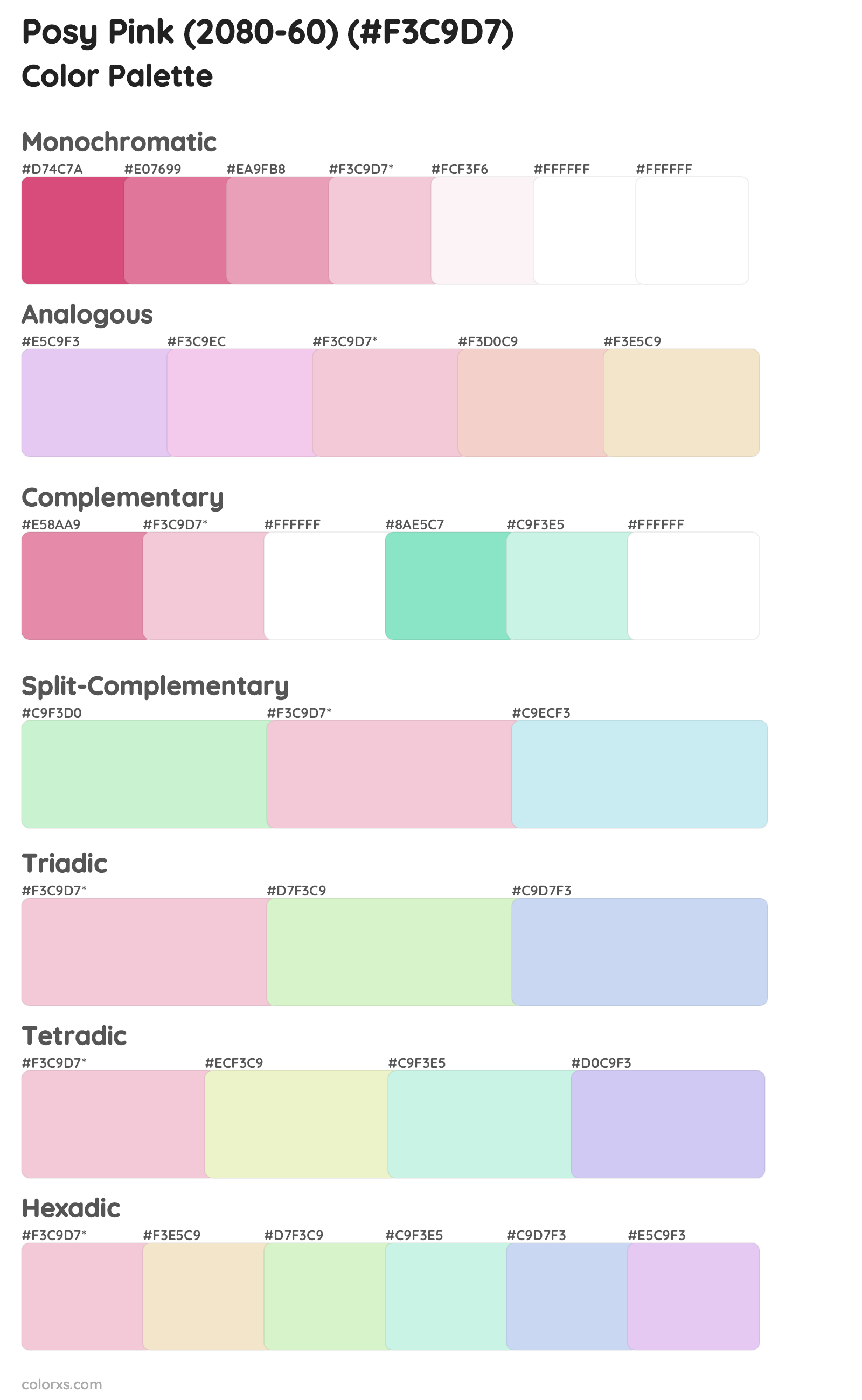 Posy Pink (2080-60) Color Scheme Palettes