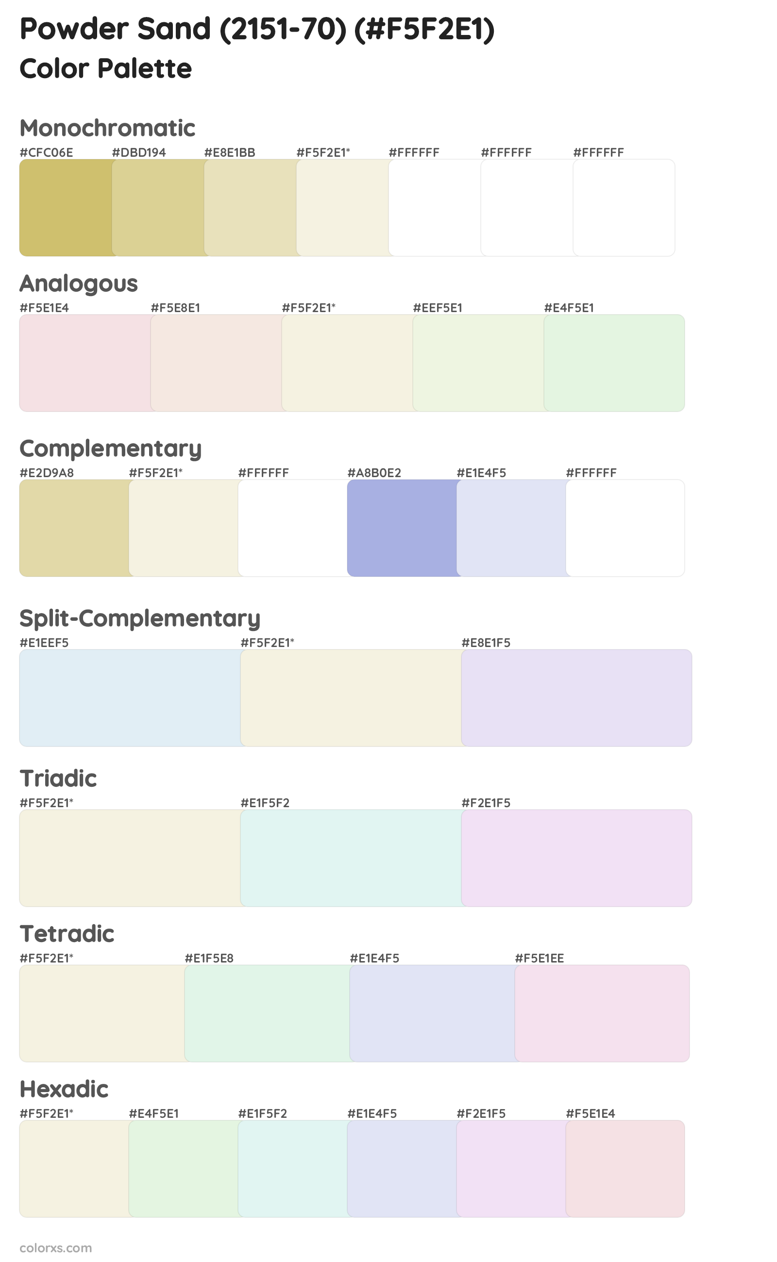 Powder Sand (2151-70) Color Scheme Palettes