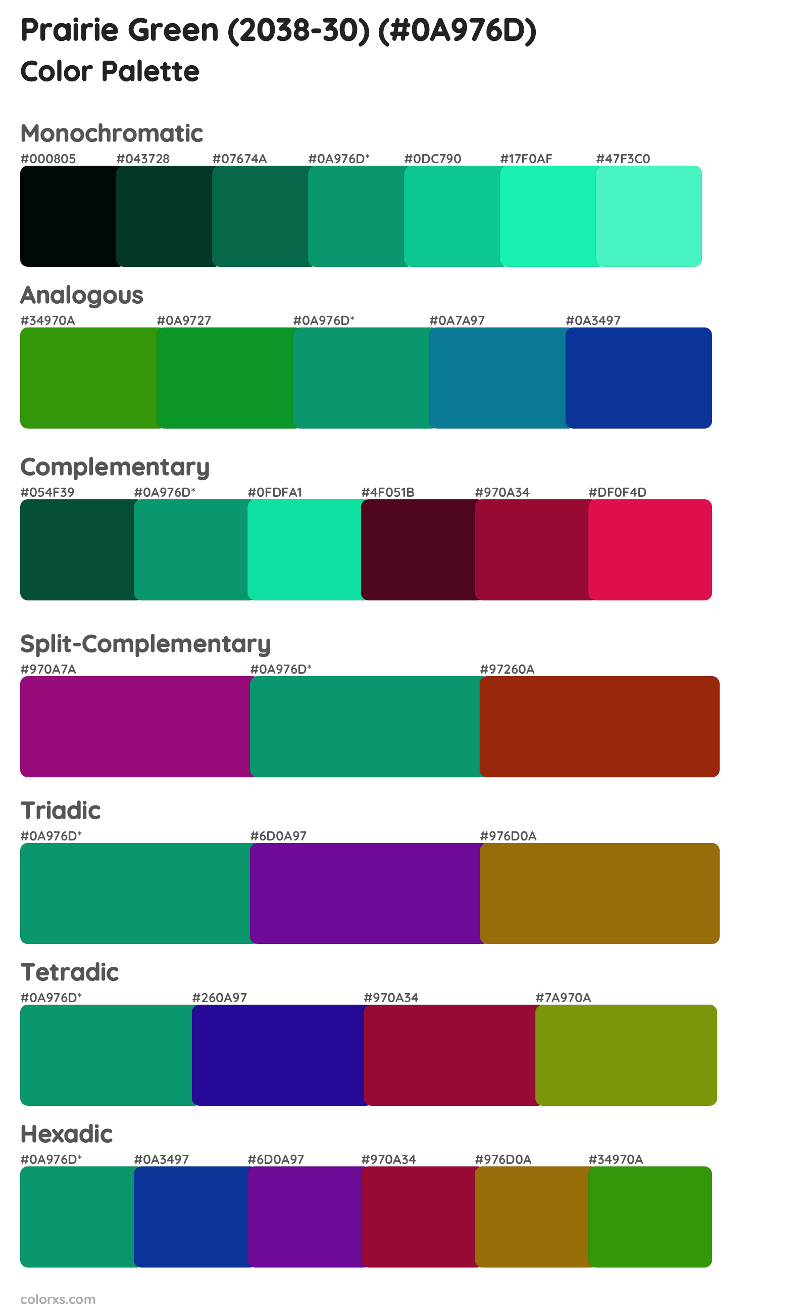 Prairie Green (2038-30) Color Scheme Palettes