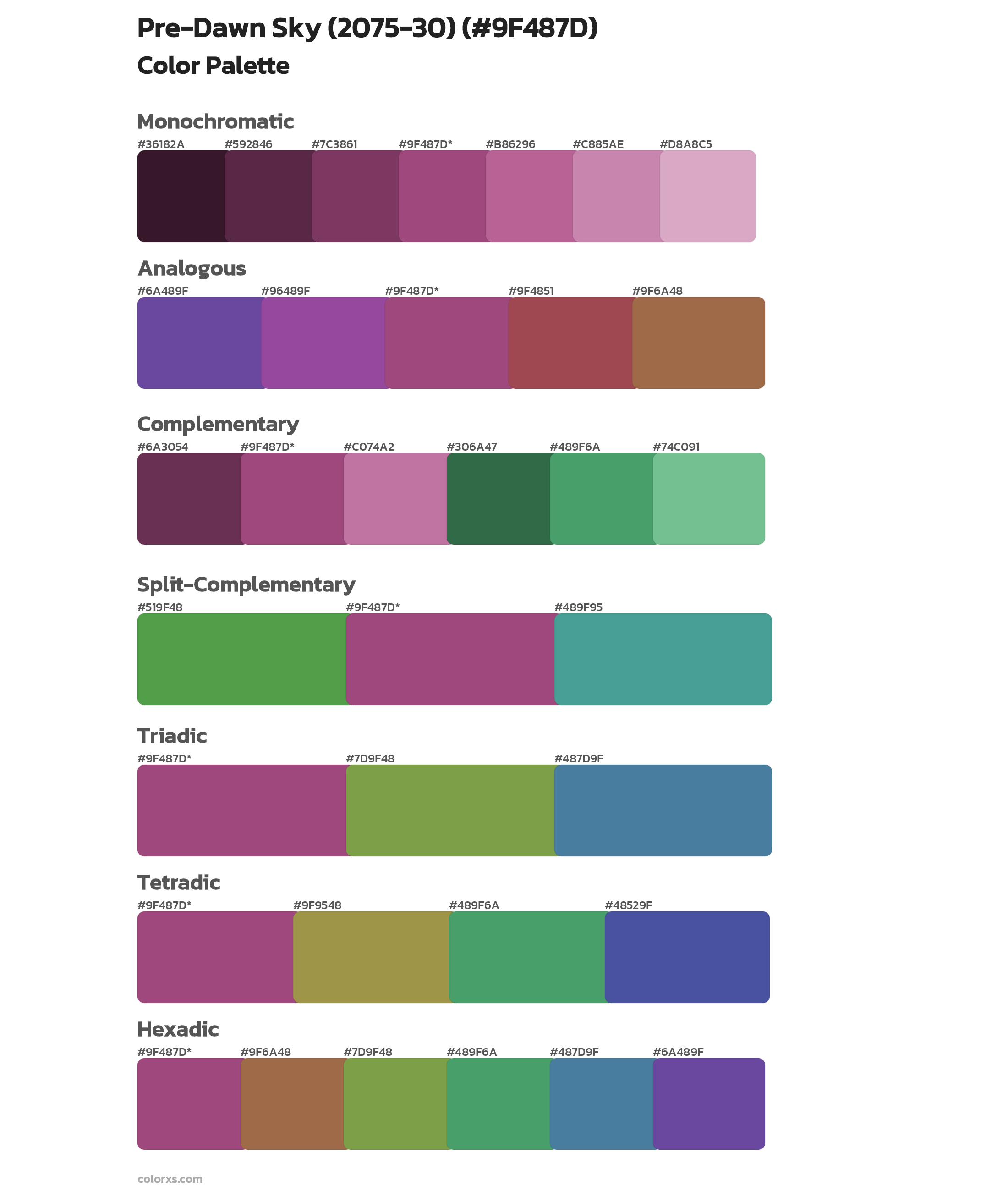 Pre-Dawn Sky (2075-30) Color Scheme Palettes