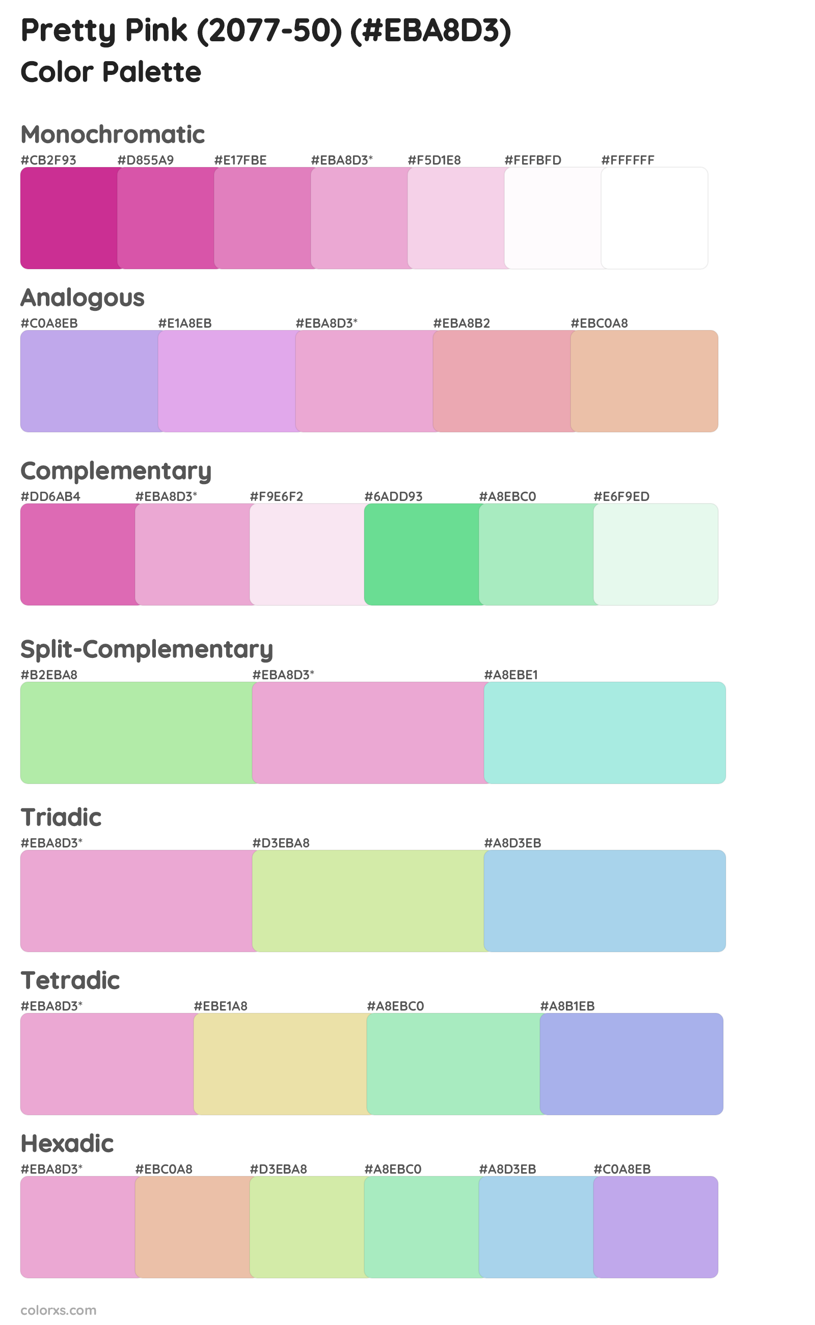 Pretty Pink (2077-50) Color Scheme Palettes