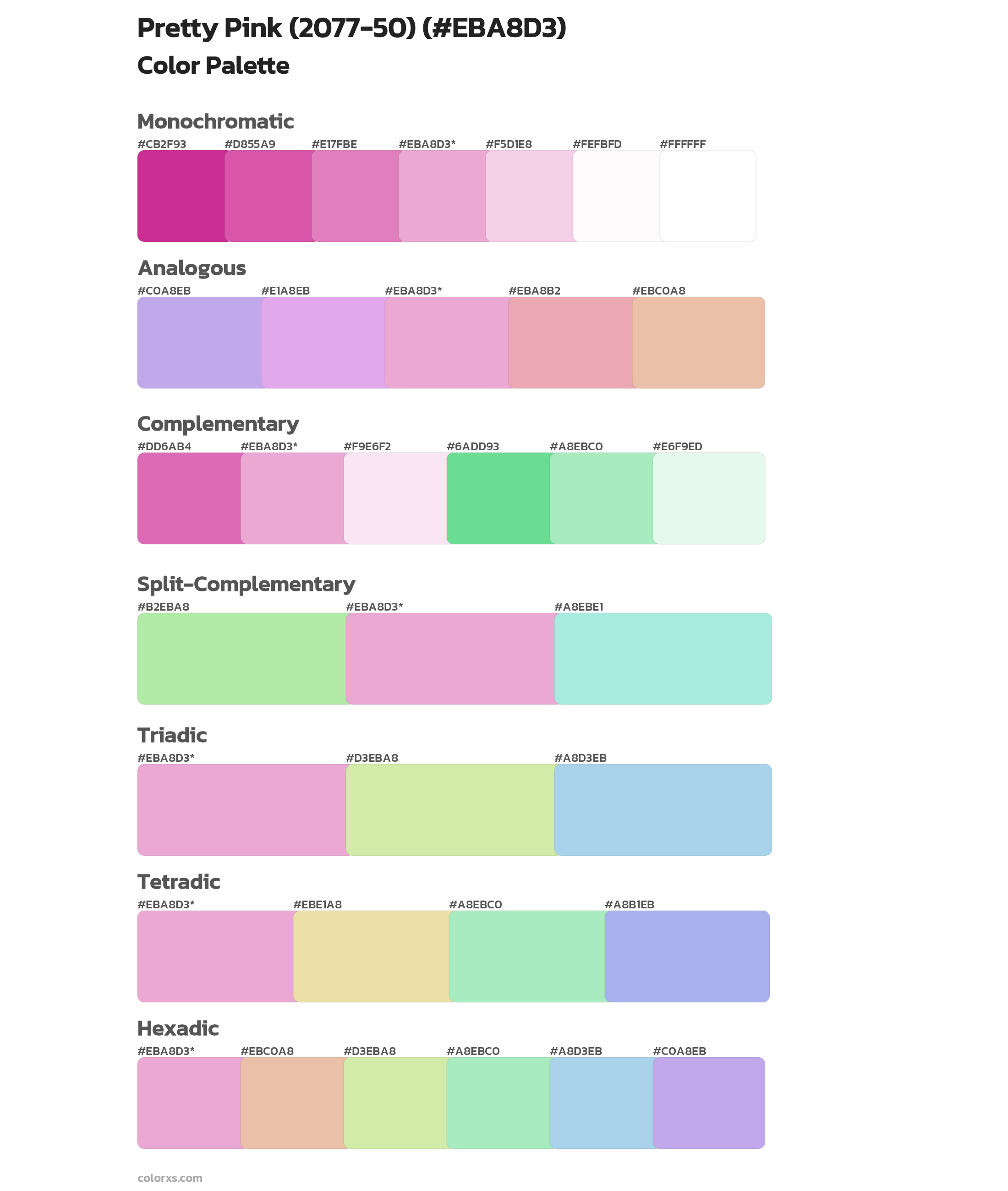 Pretty Pink (2077-50) Color Scheme Palettes