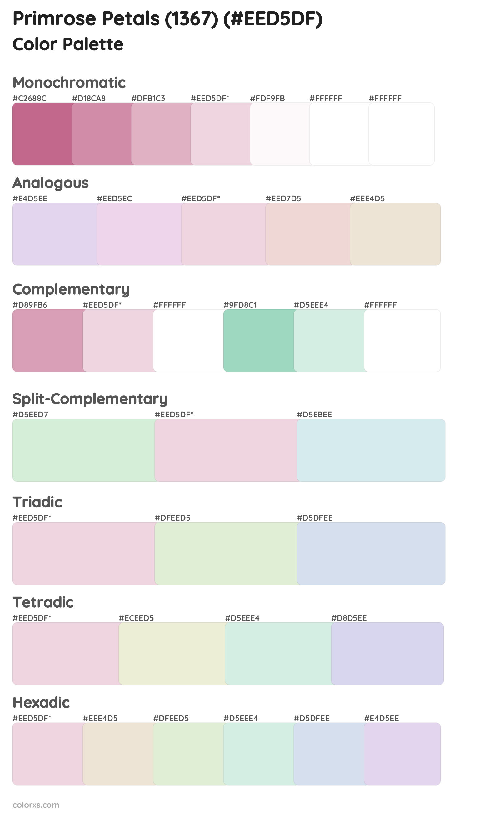 Primrose Petals (1367) Color Scheme Palettes