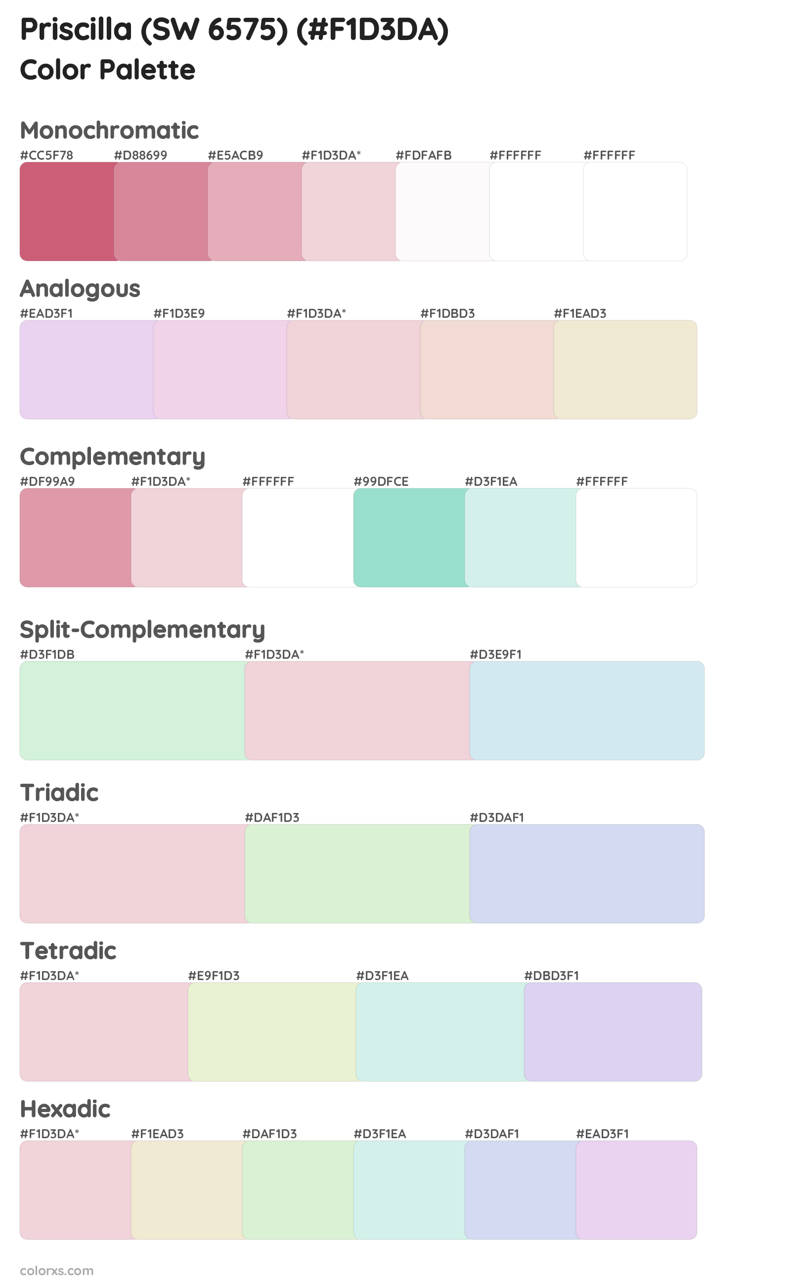 Priscilla (SW 6575) Color Scheme Palettes