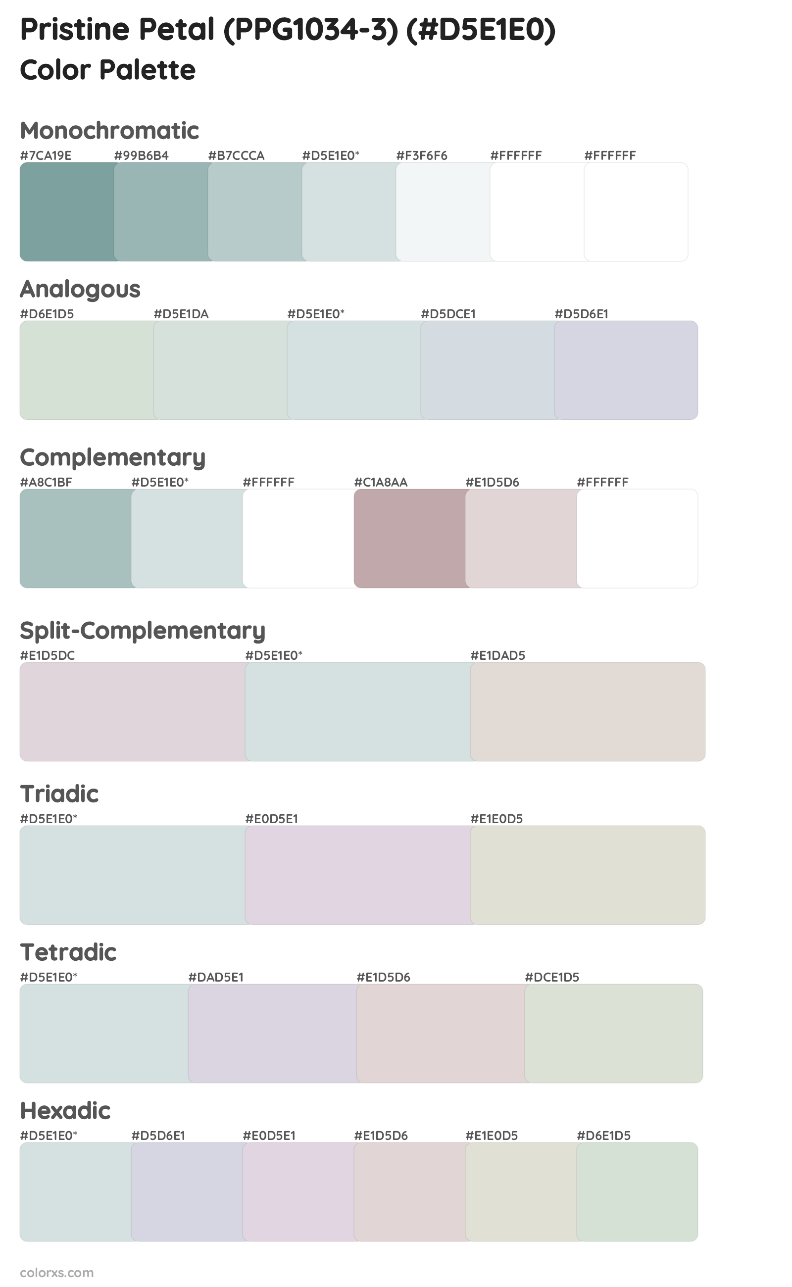 Pristine Petal (PPG1034-3) Color Scheme Palettes