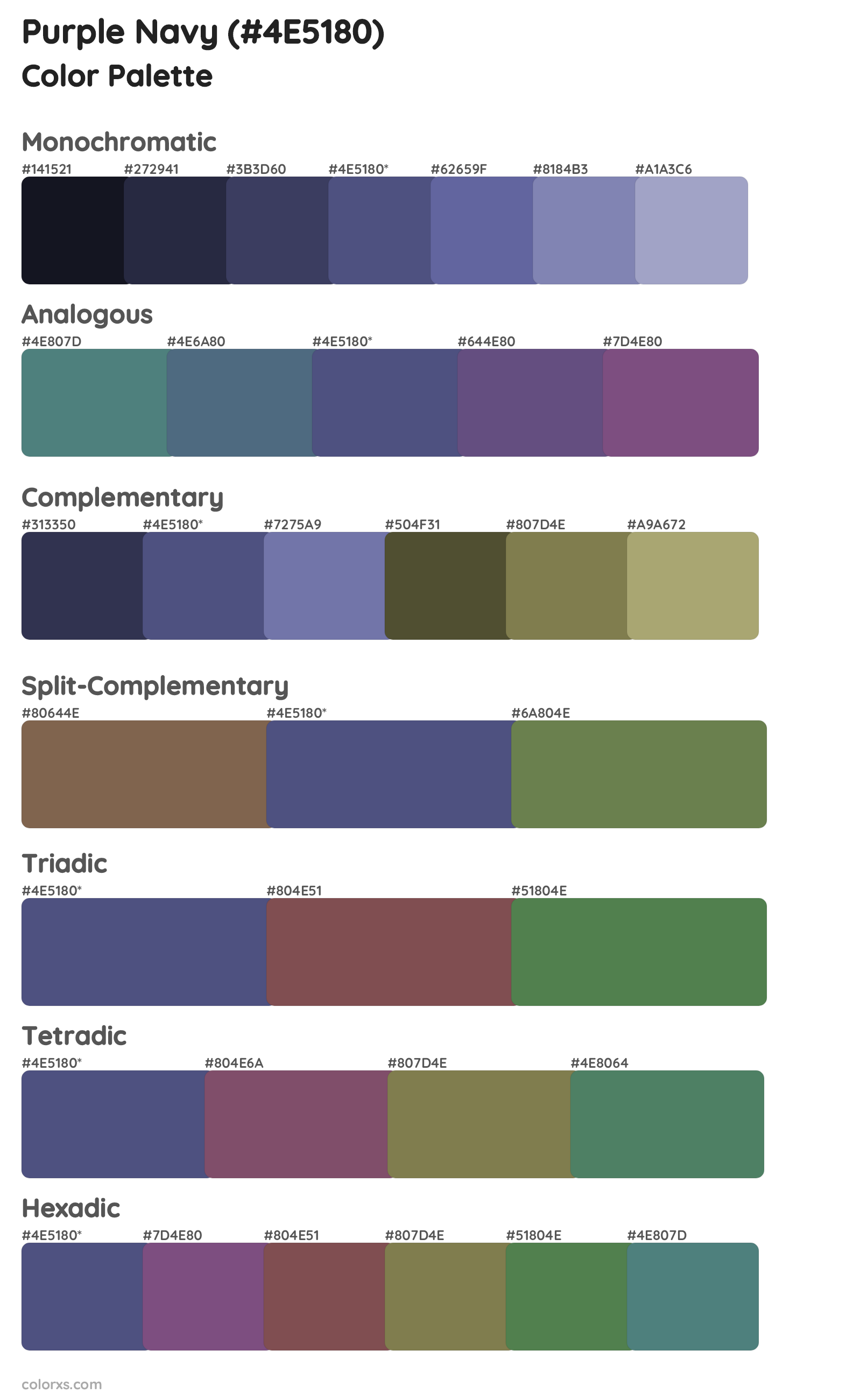Purple Navy Color Scheme Palettes