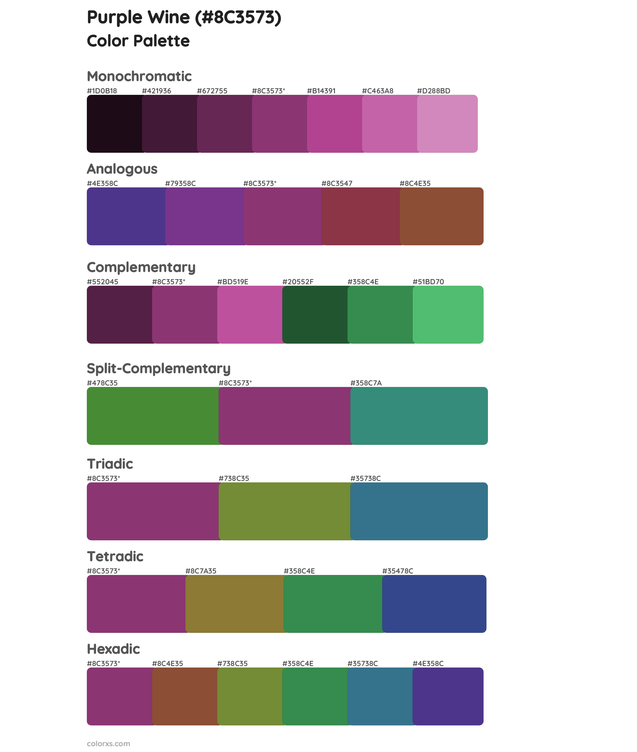 Purple Wine Color Scheme Palettes