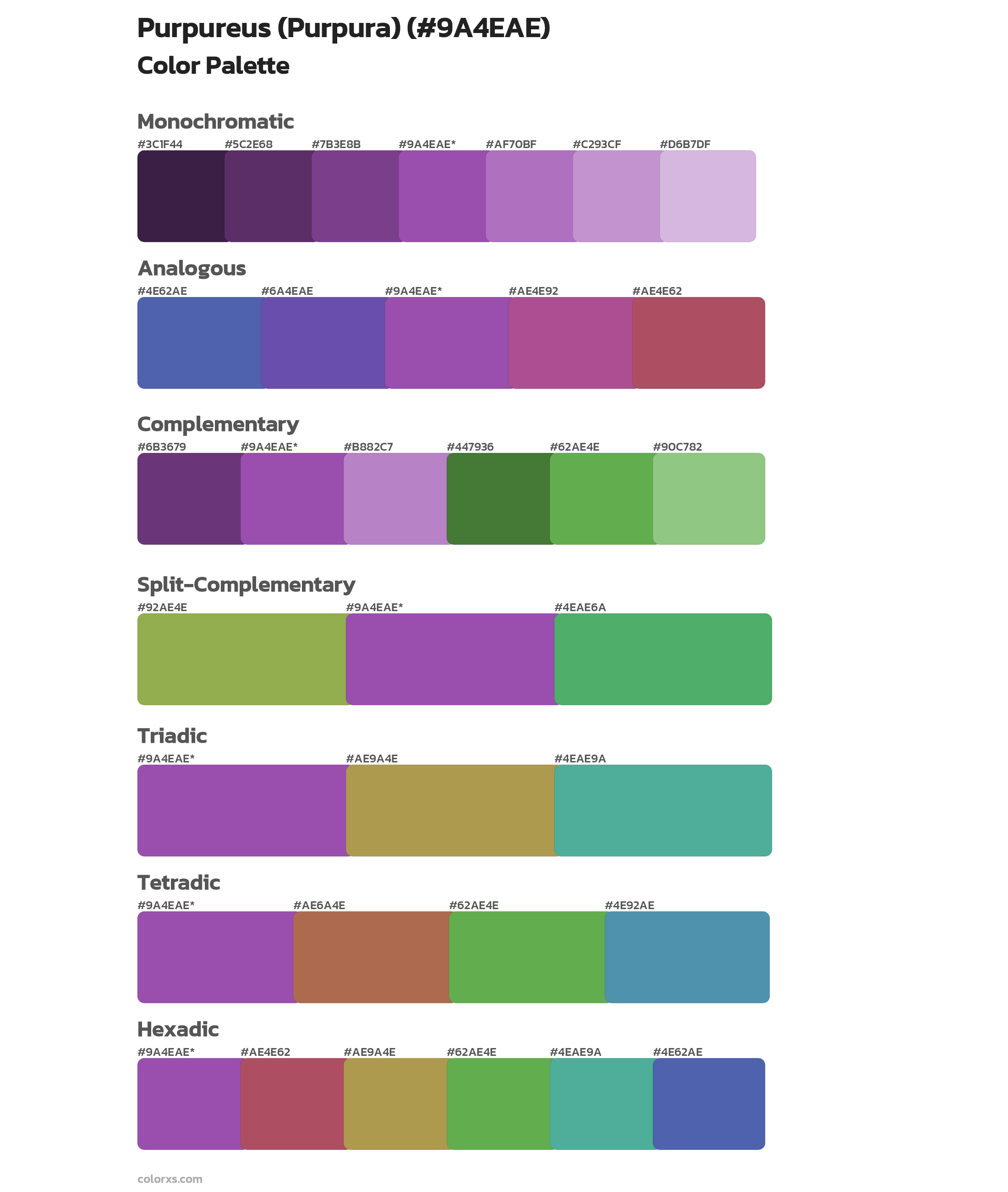 Purpureus (Purpura) Color Scheme Palettes