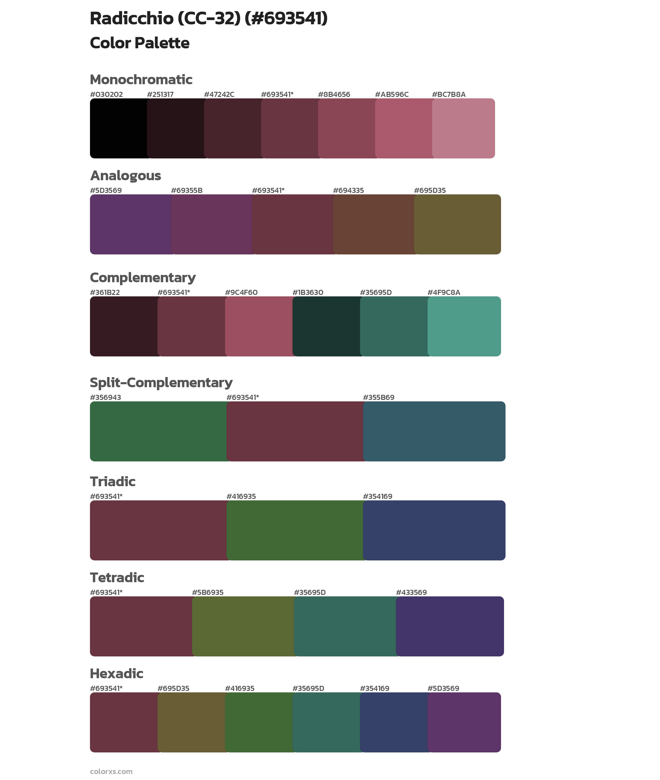 Radicchio (CC-32) Color Scheme Palettes