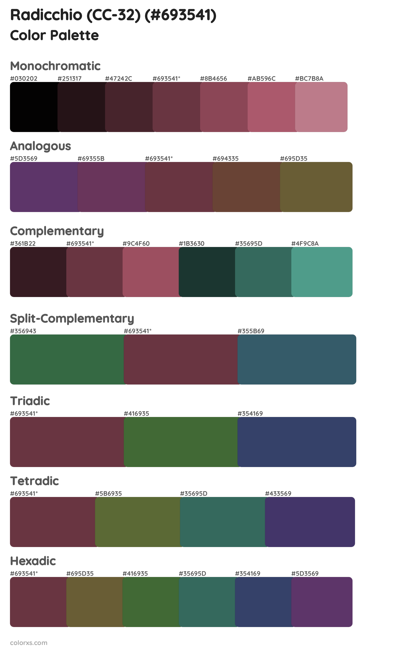 Radicchio (CC-32) Color Scheme Palettes