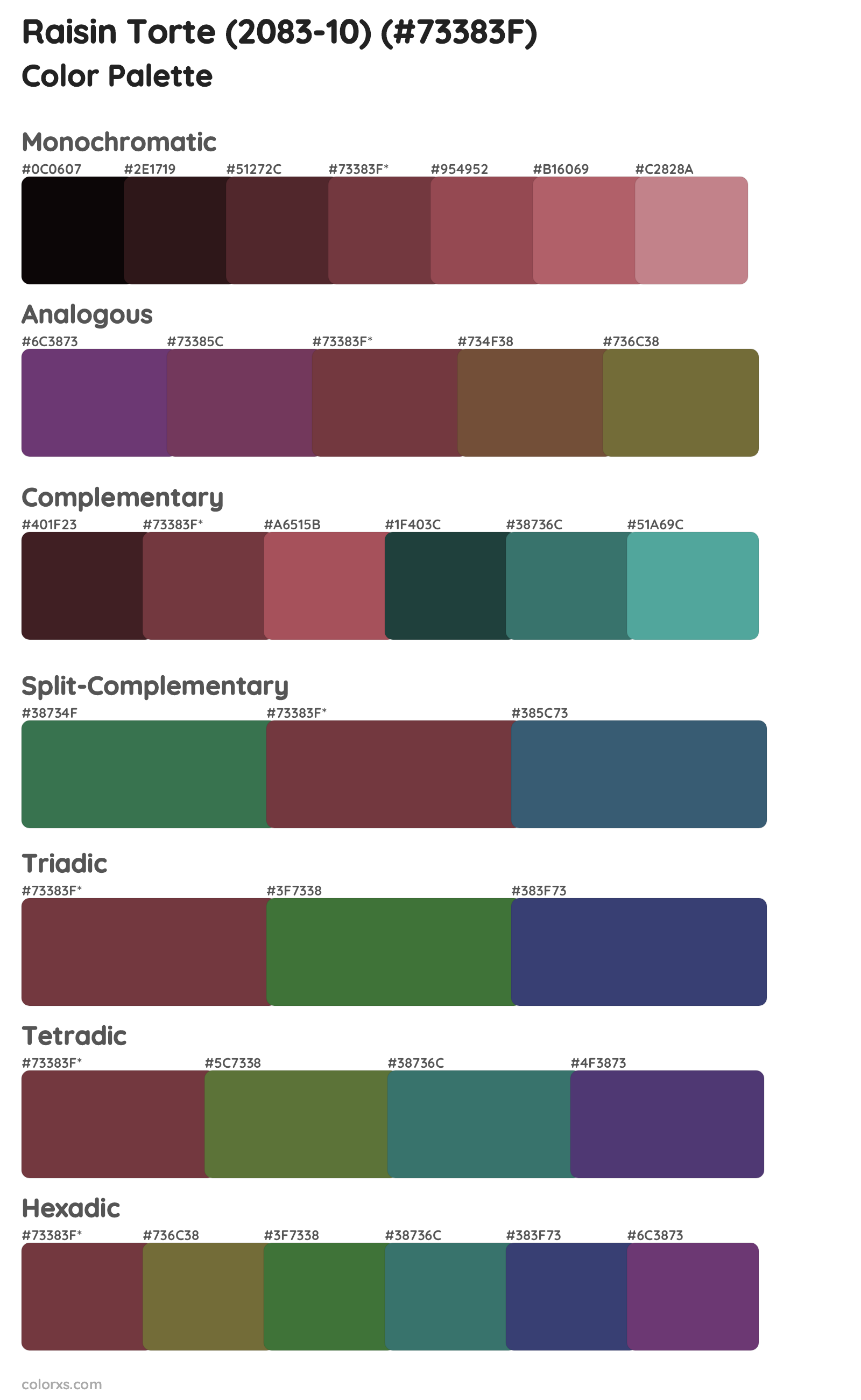Raisin Torte (2083-10) Color Scheme Palettes