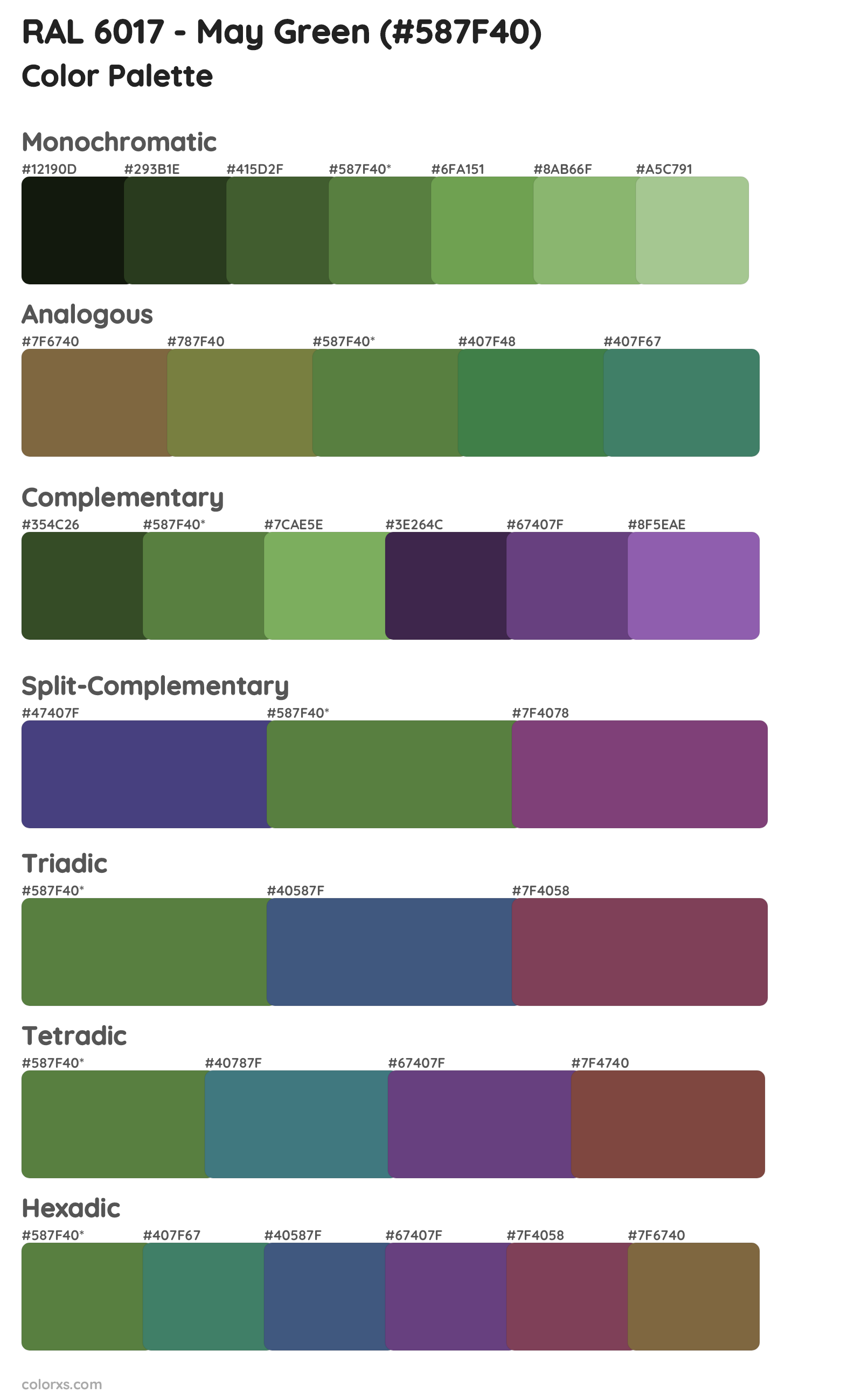 RAL 6017 - May Green Color Scheme Palettes