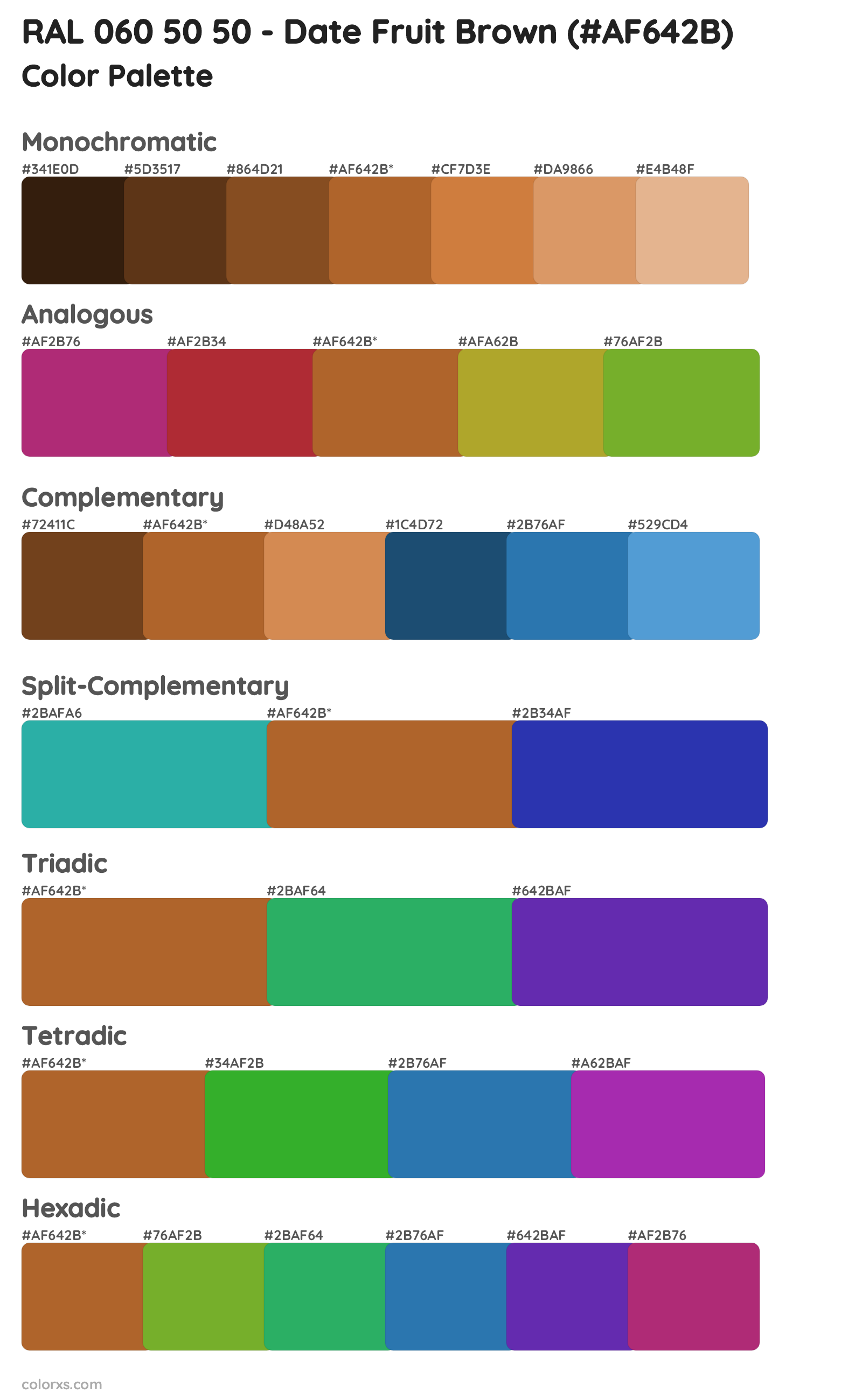RAL 060 50 50 - Date Fruit Brown Color Scheme Palettes