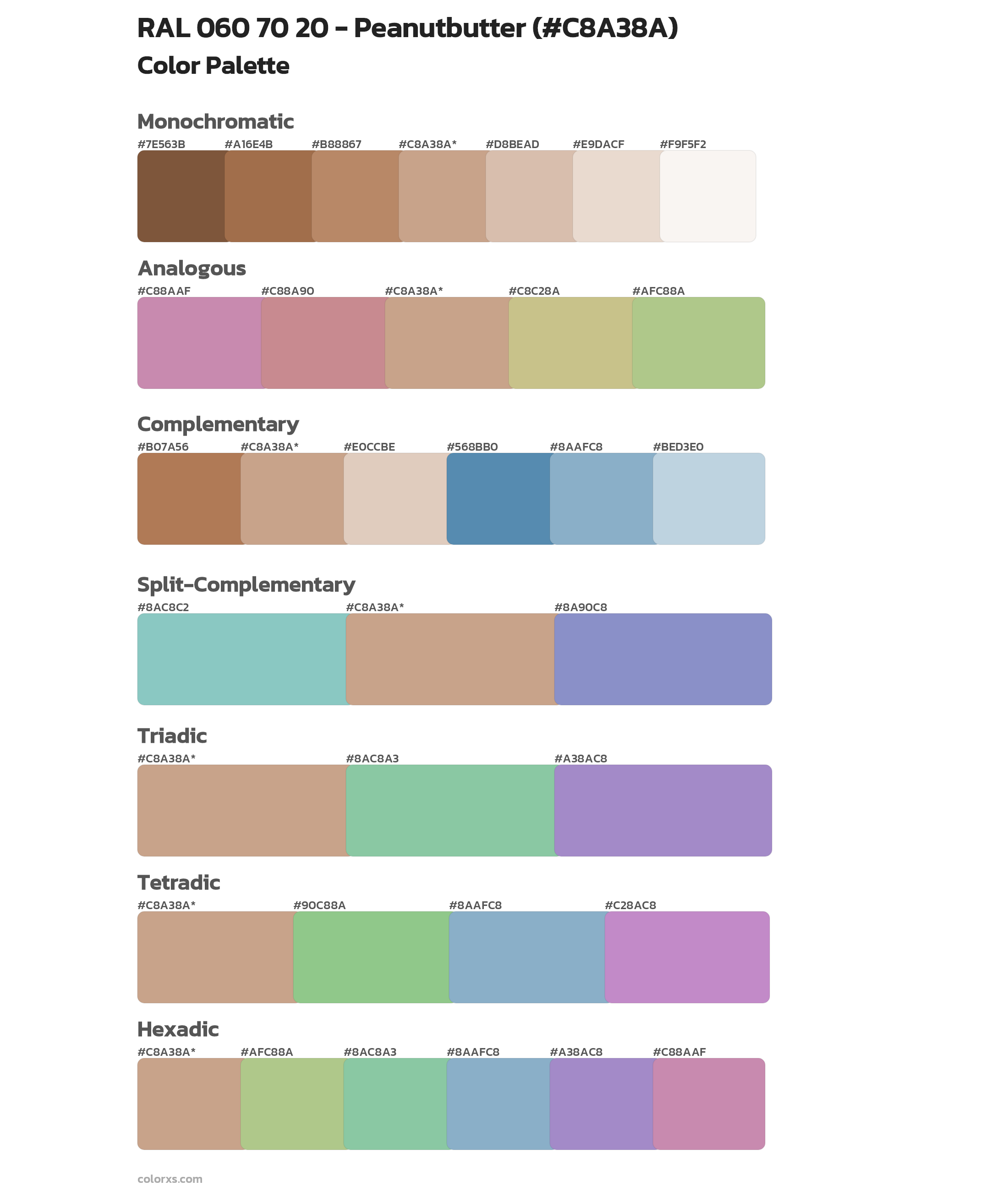 RAL 060 70 20 - Peanutbutter Color Scheme Palettes