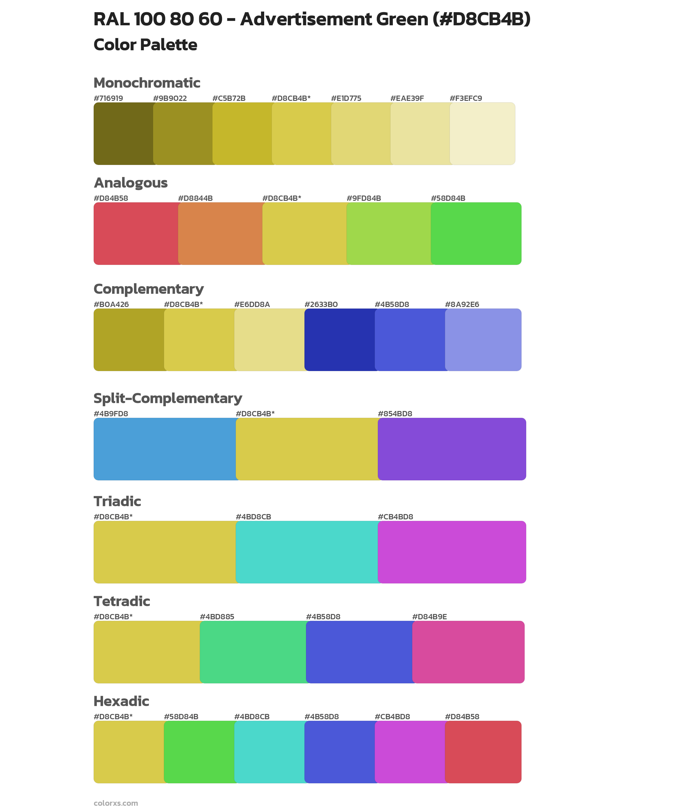 RAL 100 80 60 - Advertisement Green Color Scheme Palettes