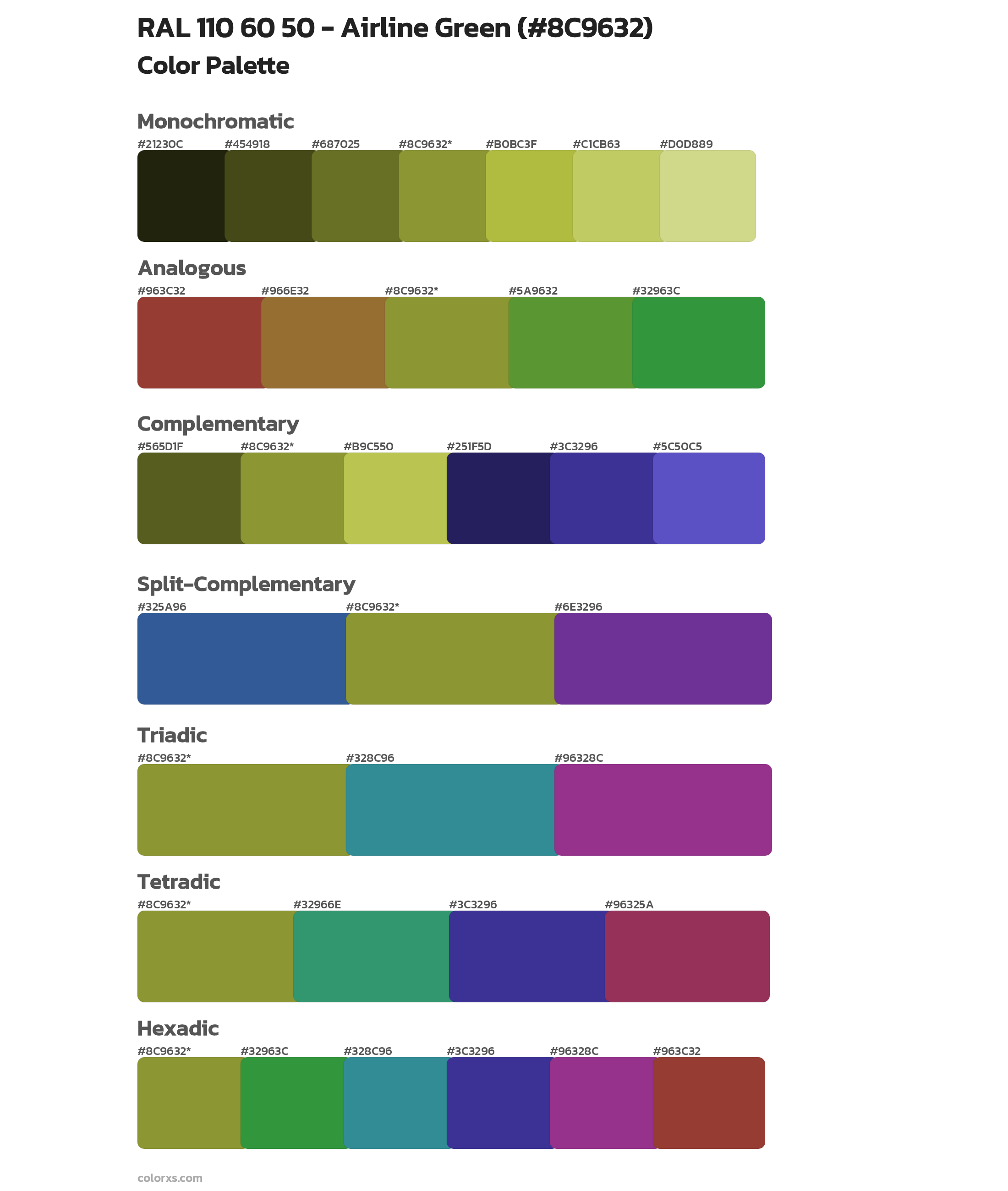 RAL 110 60 50 - Airline Green Color Scheme Palettes