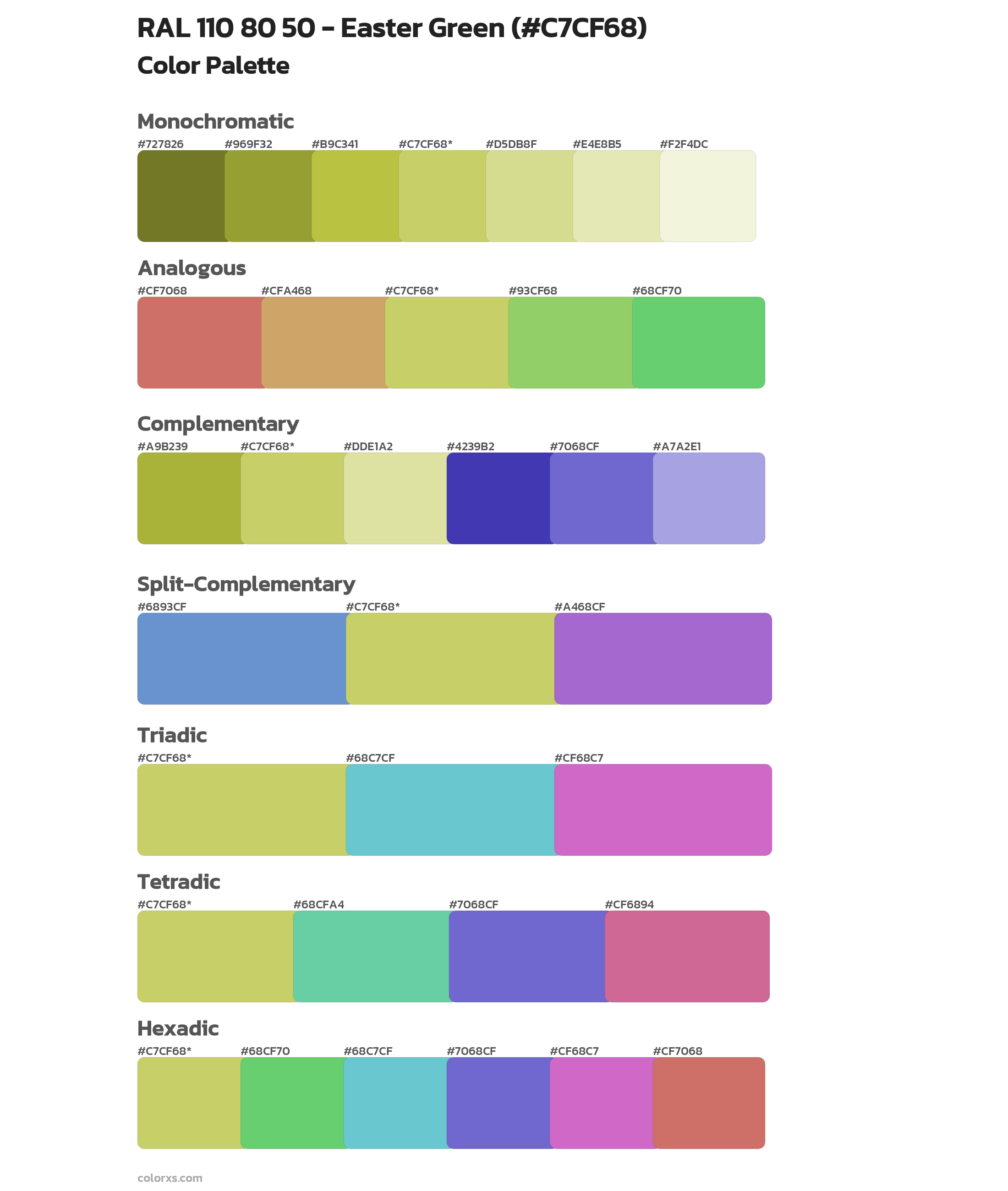 RAL 110 80 50 - Easter Green Color Scheme Palettes