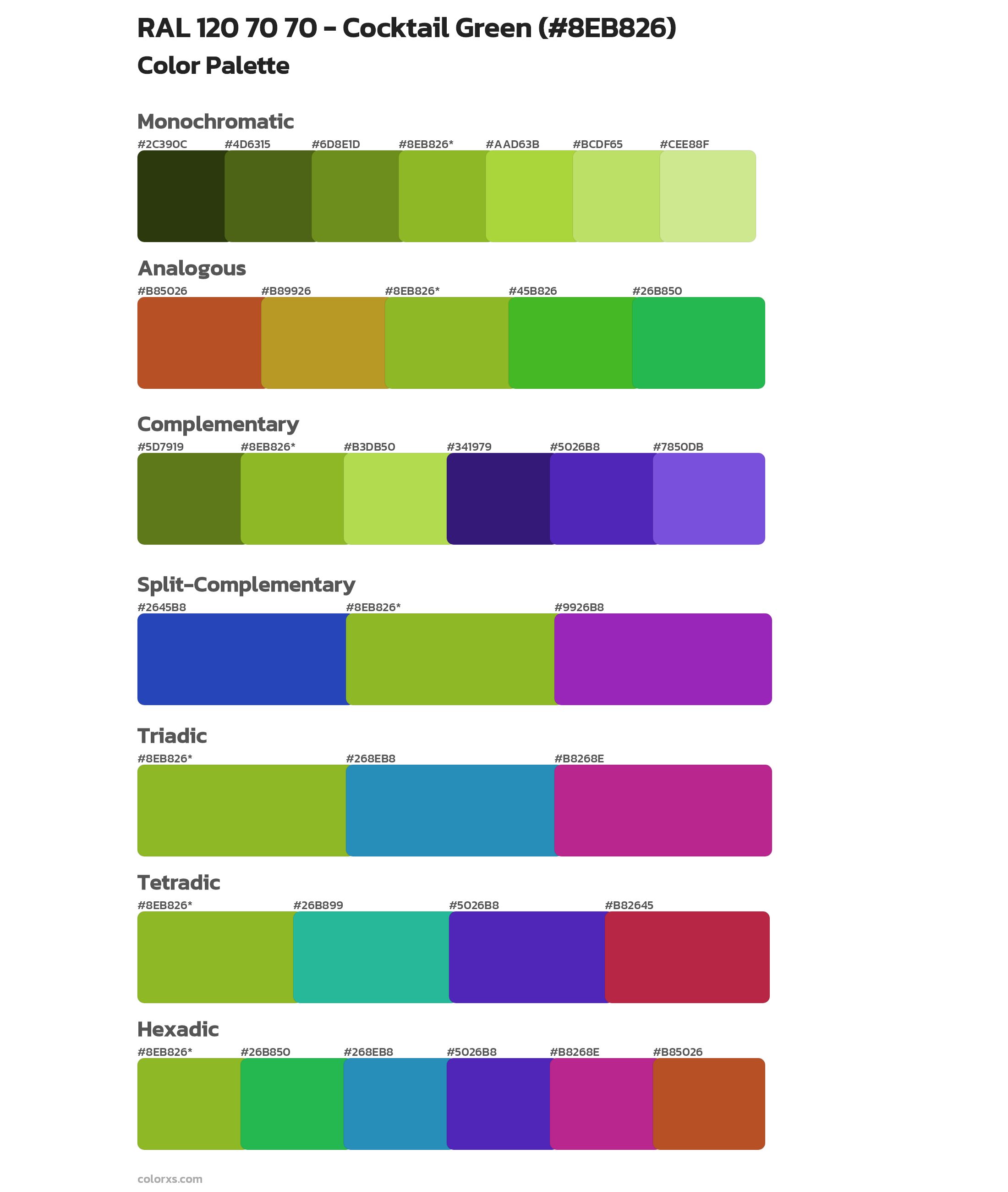 RAL 120 70 70 - Cocktail Green Color Scheme Palettes