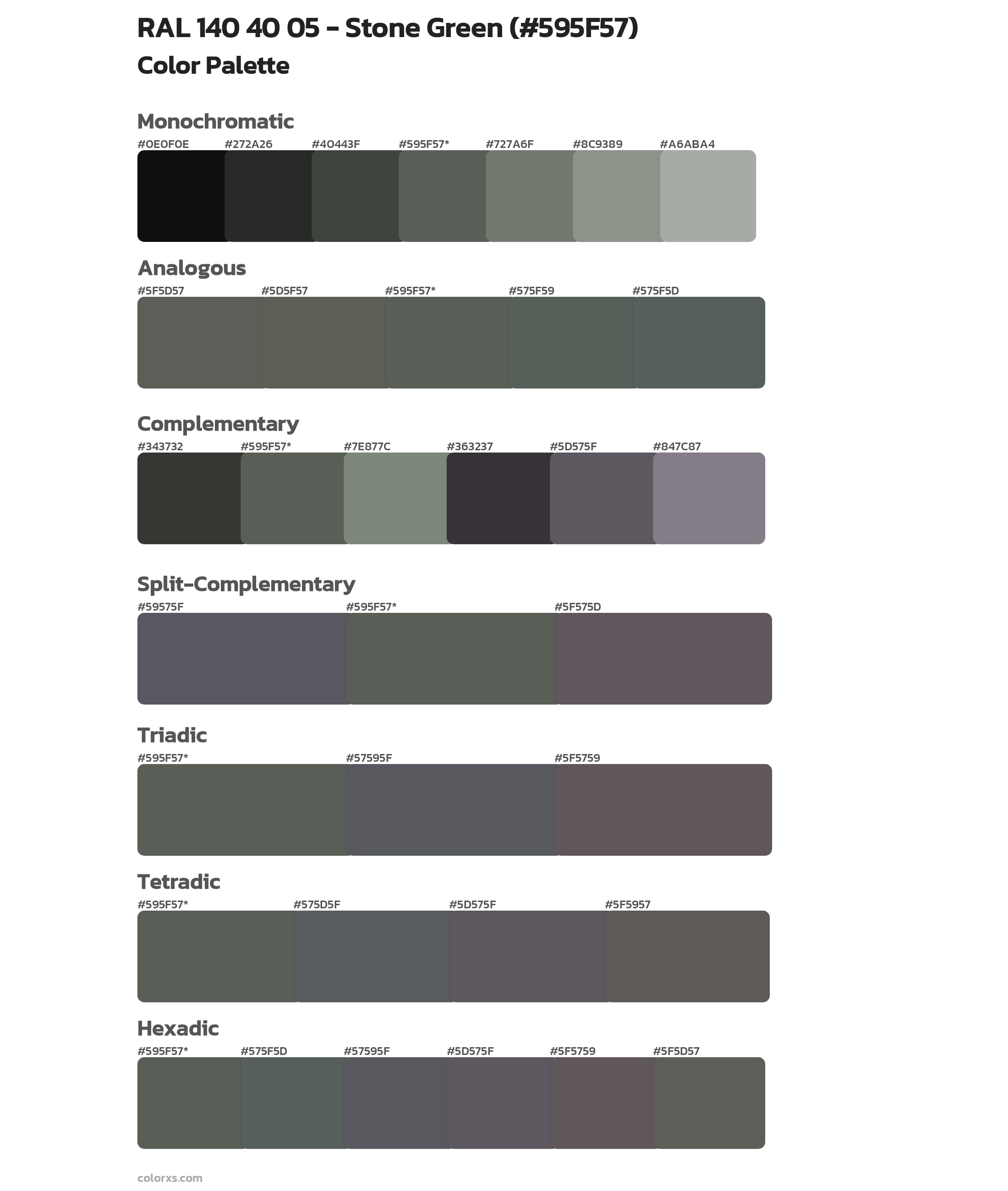 RAL 140 40 05 - Stone Green Color Scheme Palettes